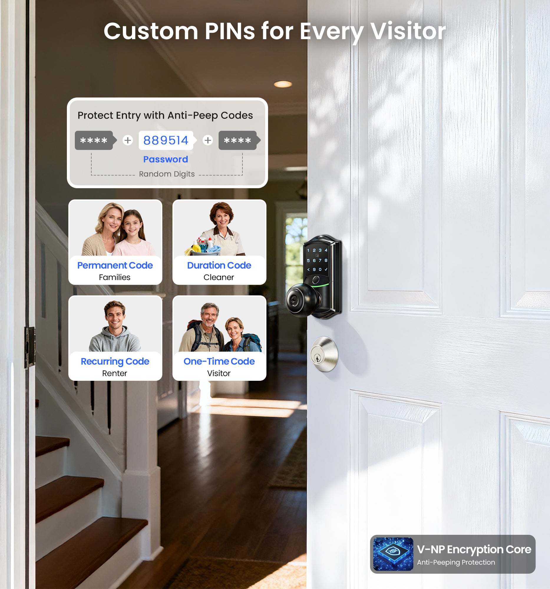 Veise VE028 Built-in Wi-Fi Smart Lock with Knob