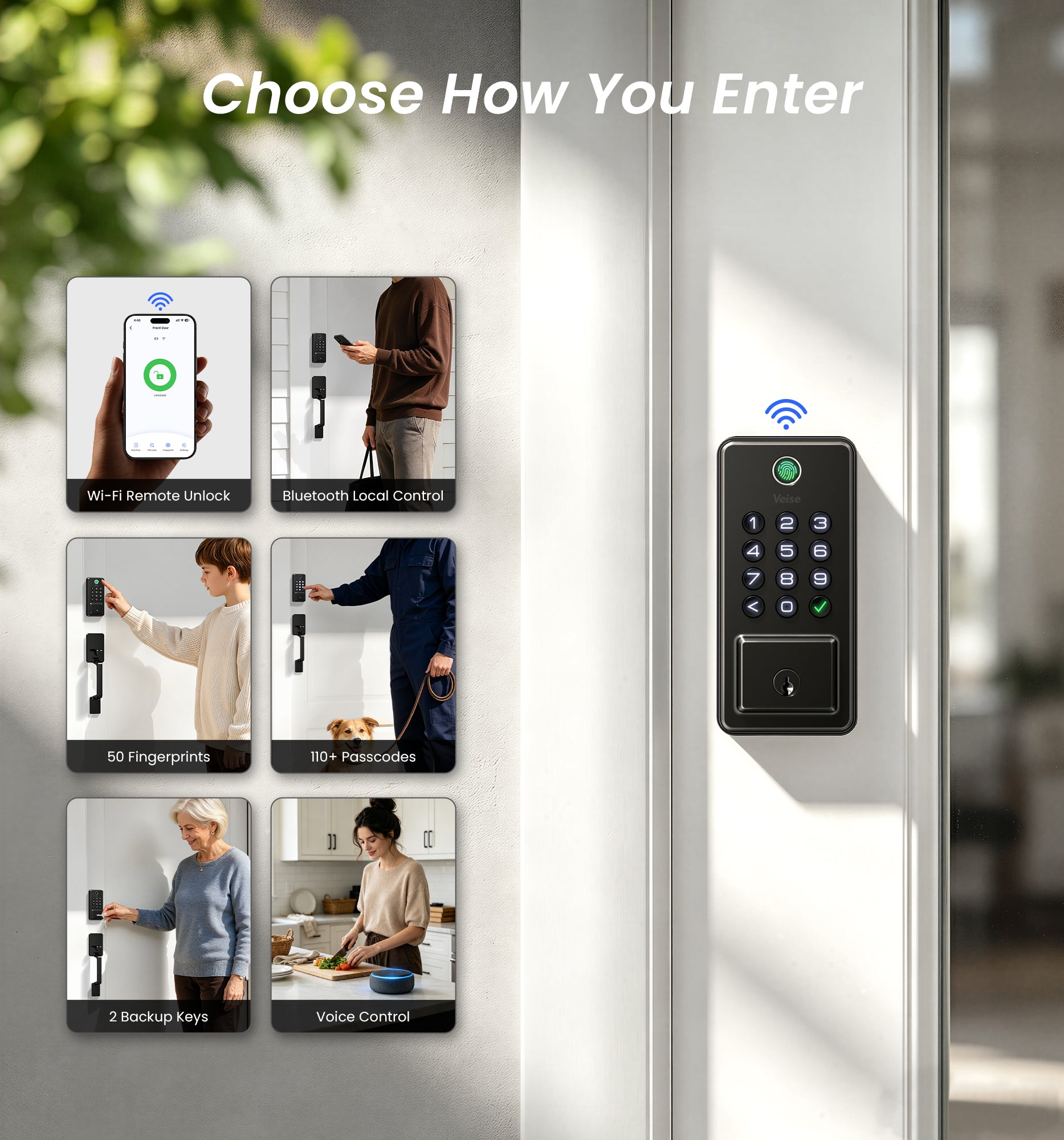 Veise DK012W Wi-Fi Fingerprint Smart Deadbolt Lock