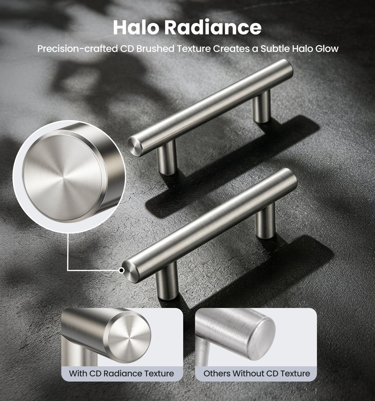 DH-3IN Cabinet Handles 3 Inch Hole Center #Color_Brushed Nickel