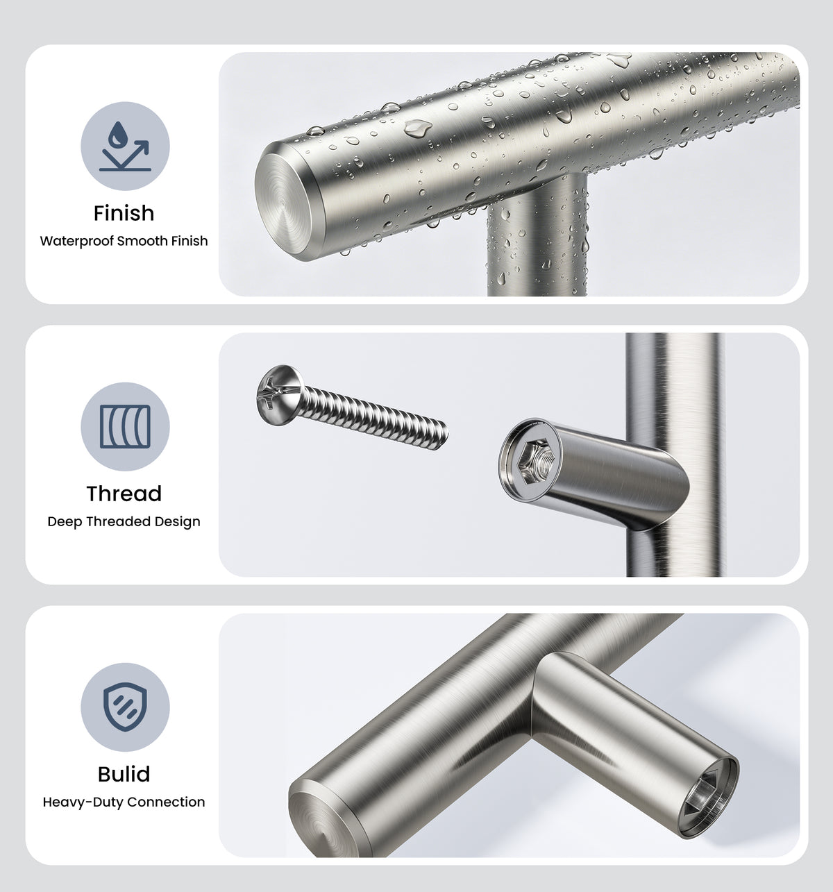 DH-5IN Cabinet Handles 5 Inch Hole Center #Color_Brushed Nickel
