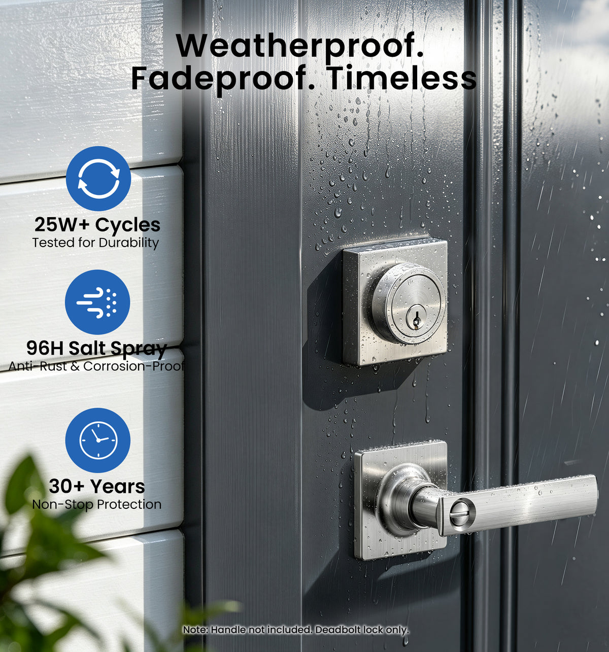ZY01 Modern Square Deadbolt Lock #Color_Satin Nickel