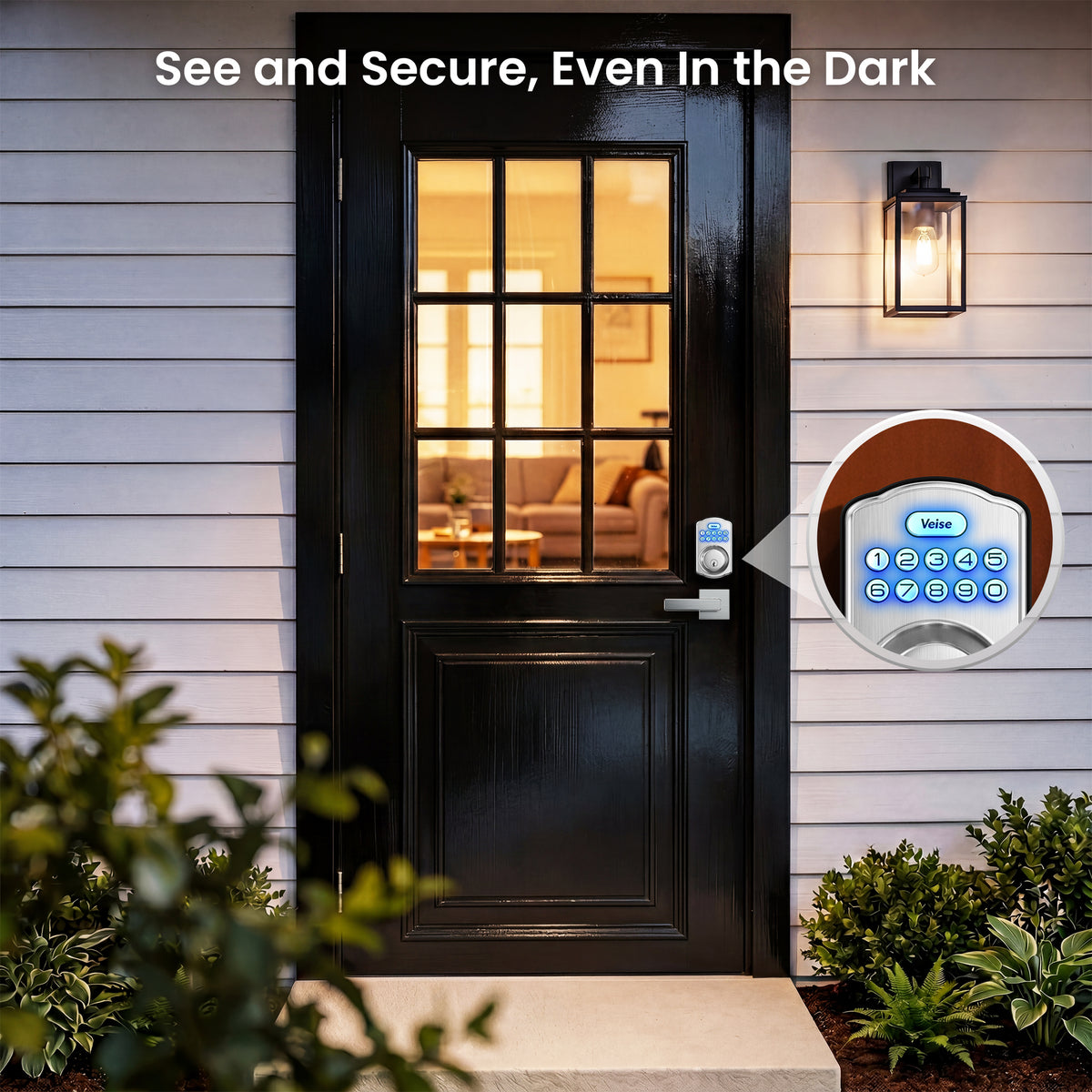 Veise KS01-L Keyless Entry Door Lock with 2 Lever Handles Set, Electronic Keypad Deadbolt, Easy Installation Digital Smart Door Lock Set