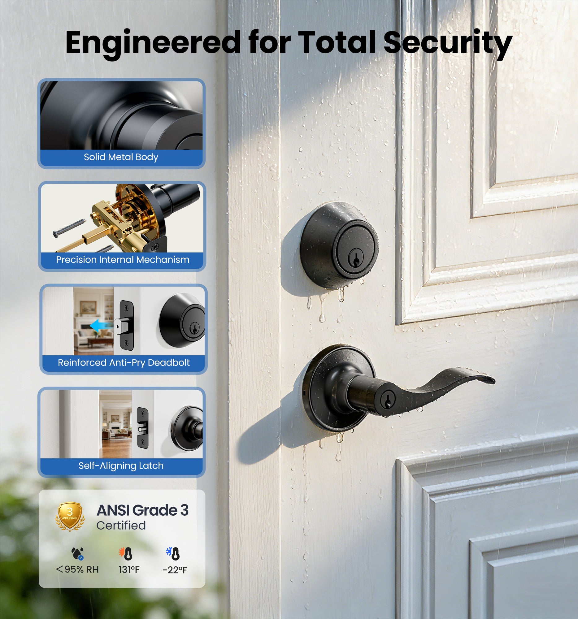 Veise DL01-C Keyed Alike Front Door Lever