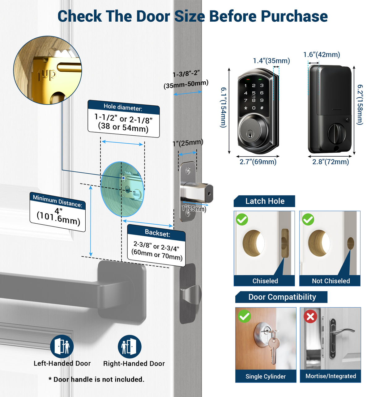 Veise VE06 Keypad Smart Lock #Color_Matte Black