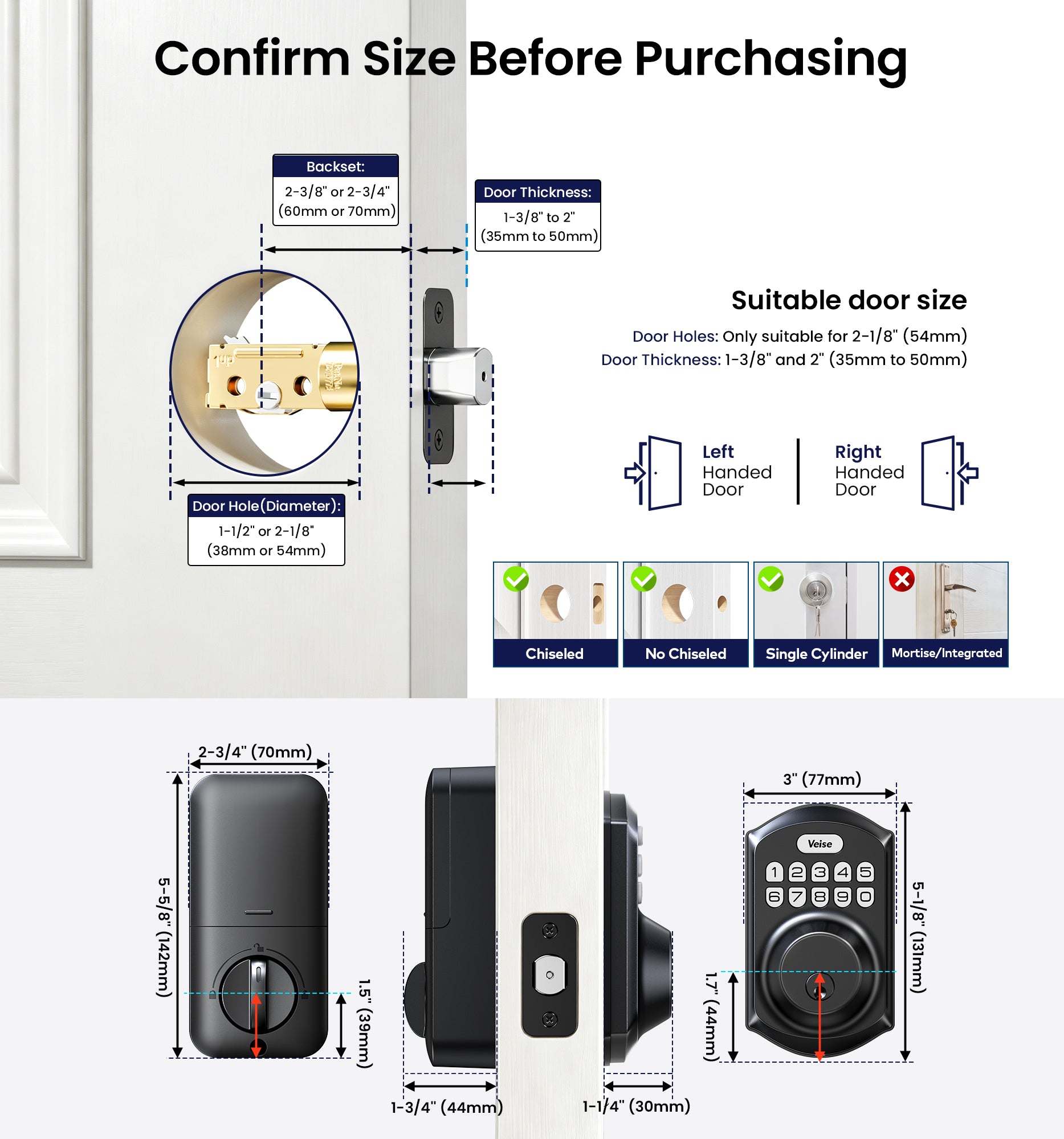 Veise VE001 Keyless Entry Door Lock