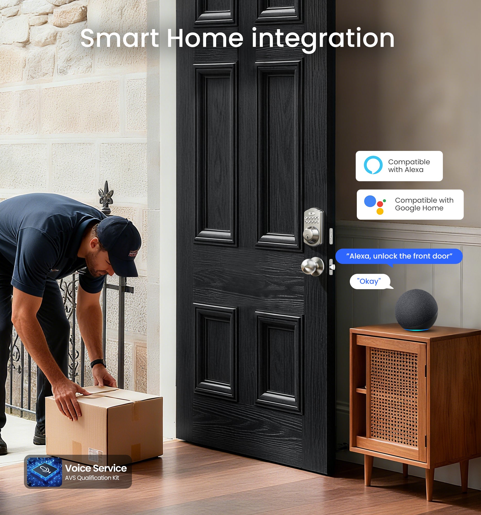 Veise VE012W-K Built-in WiFi Fingerprint Smart Lock with 2 Knobs