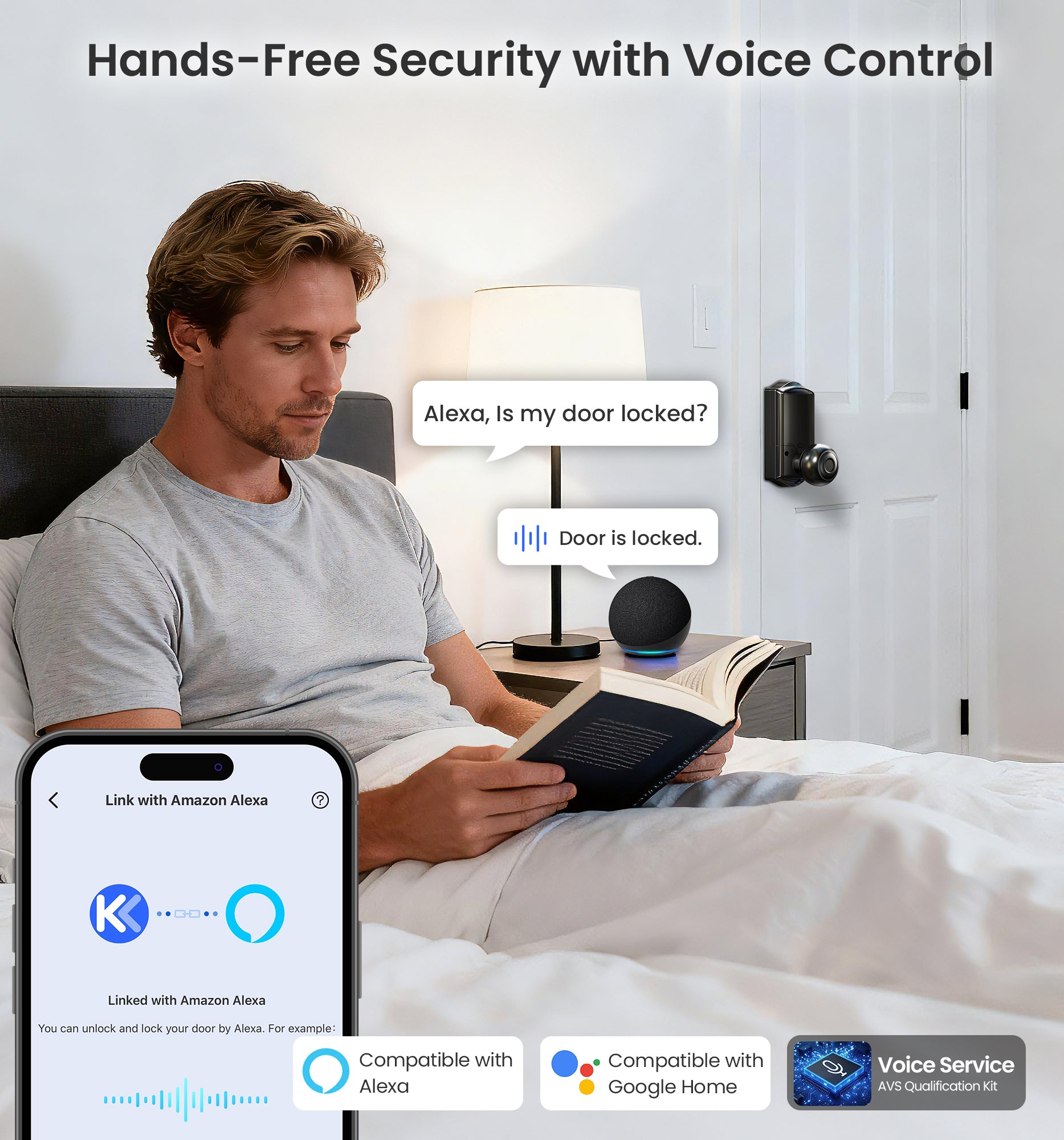 Veise VE028 Built-in Wi-Fi Smart Lock with Knob