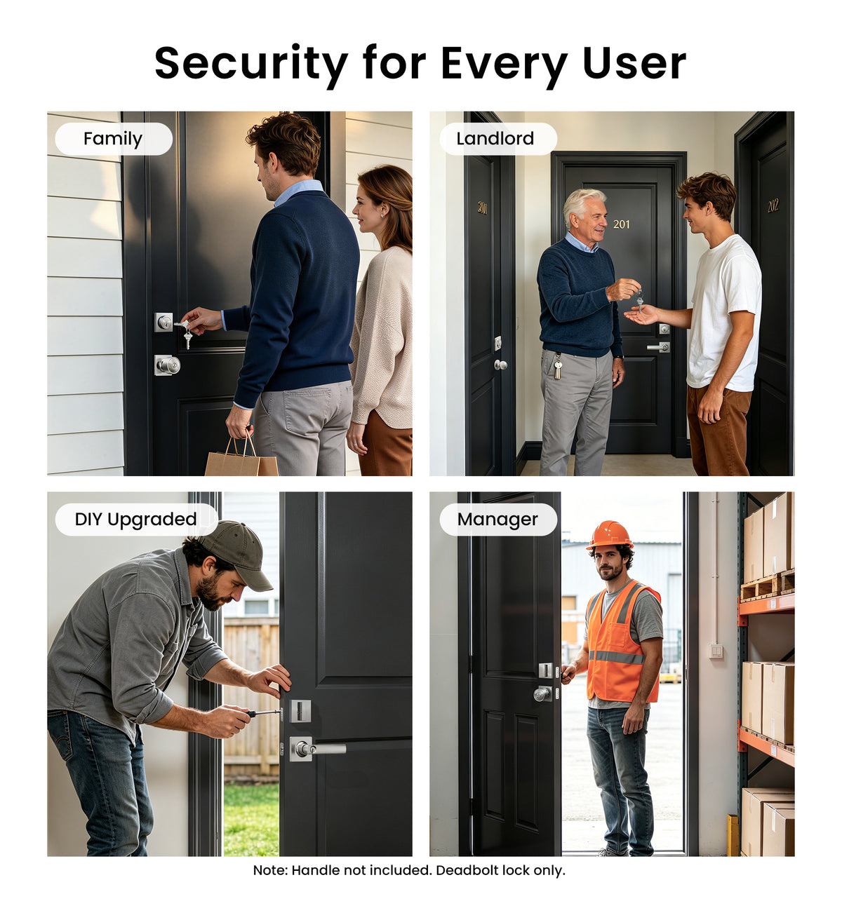 ZY01 Modern Square Deadbolt Lock #Color_Satin Nickel