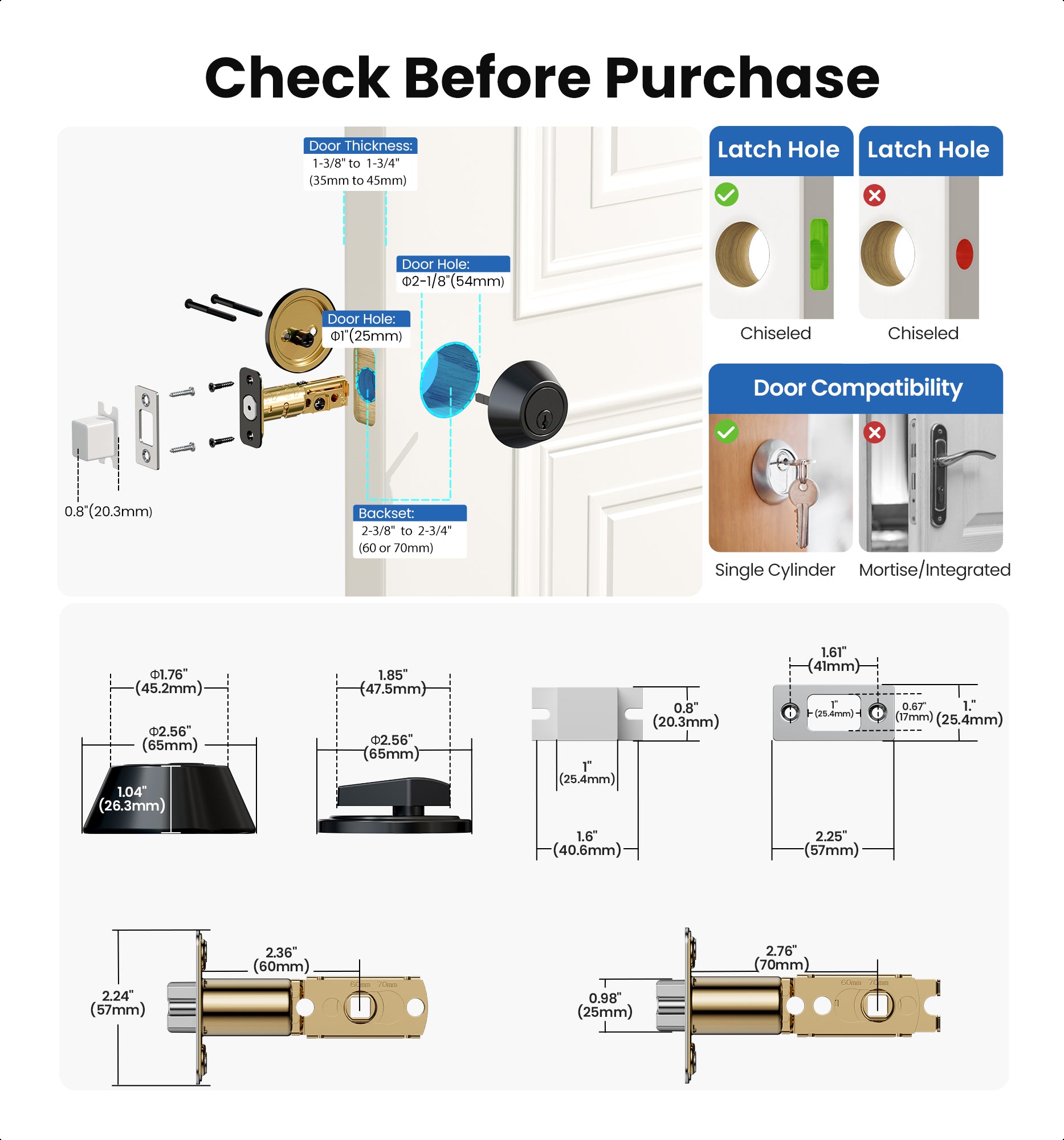 Veise D01 Single Cylinder Deadbolt
