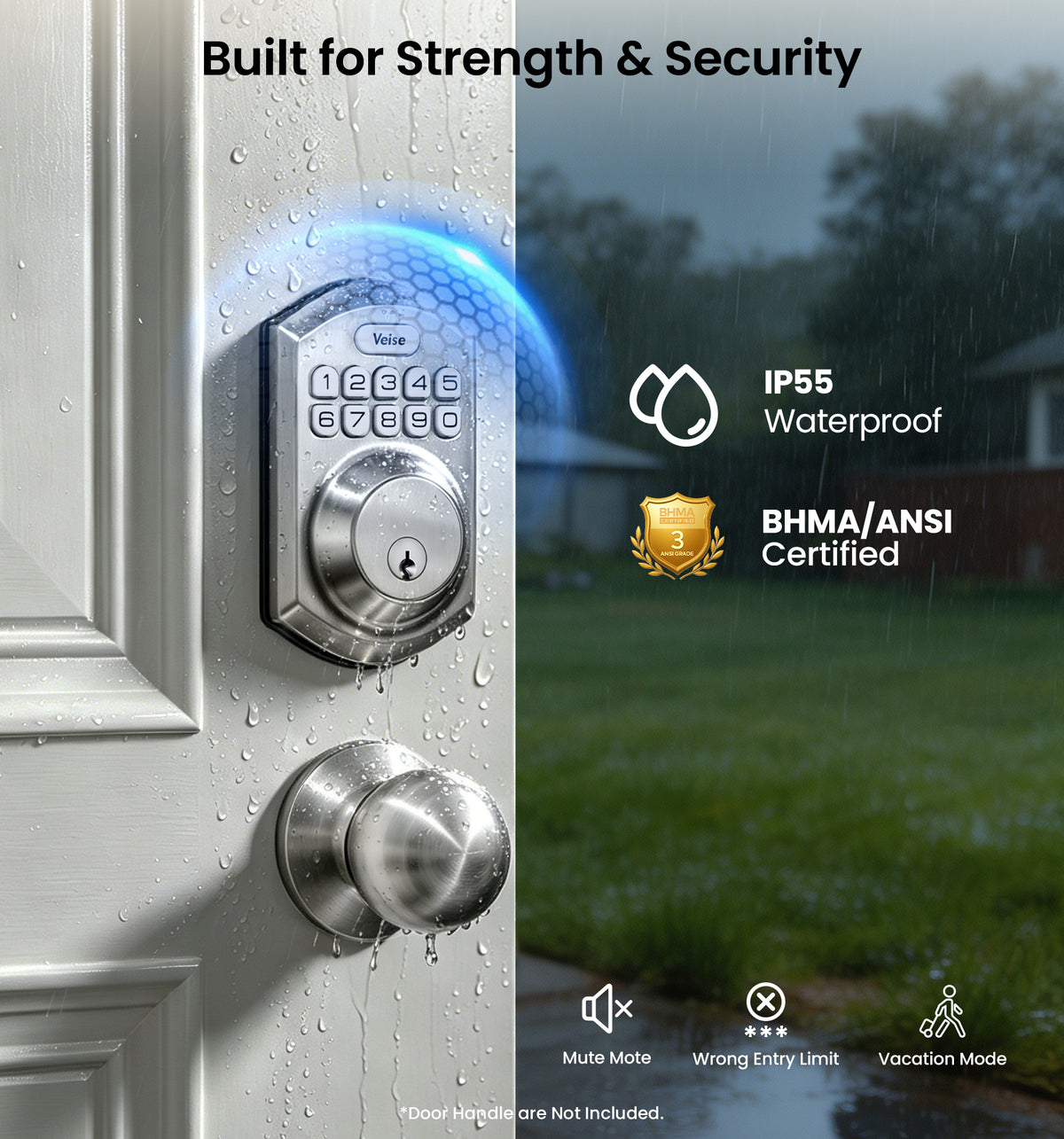 Veise VE001 Keyless Entry Deadbolt, Keypad Door Lock for Front Door #Color_Satin Nickel