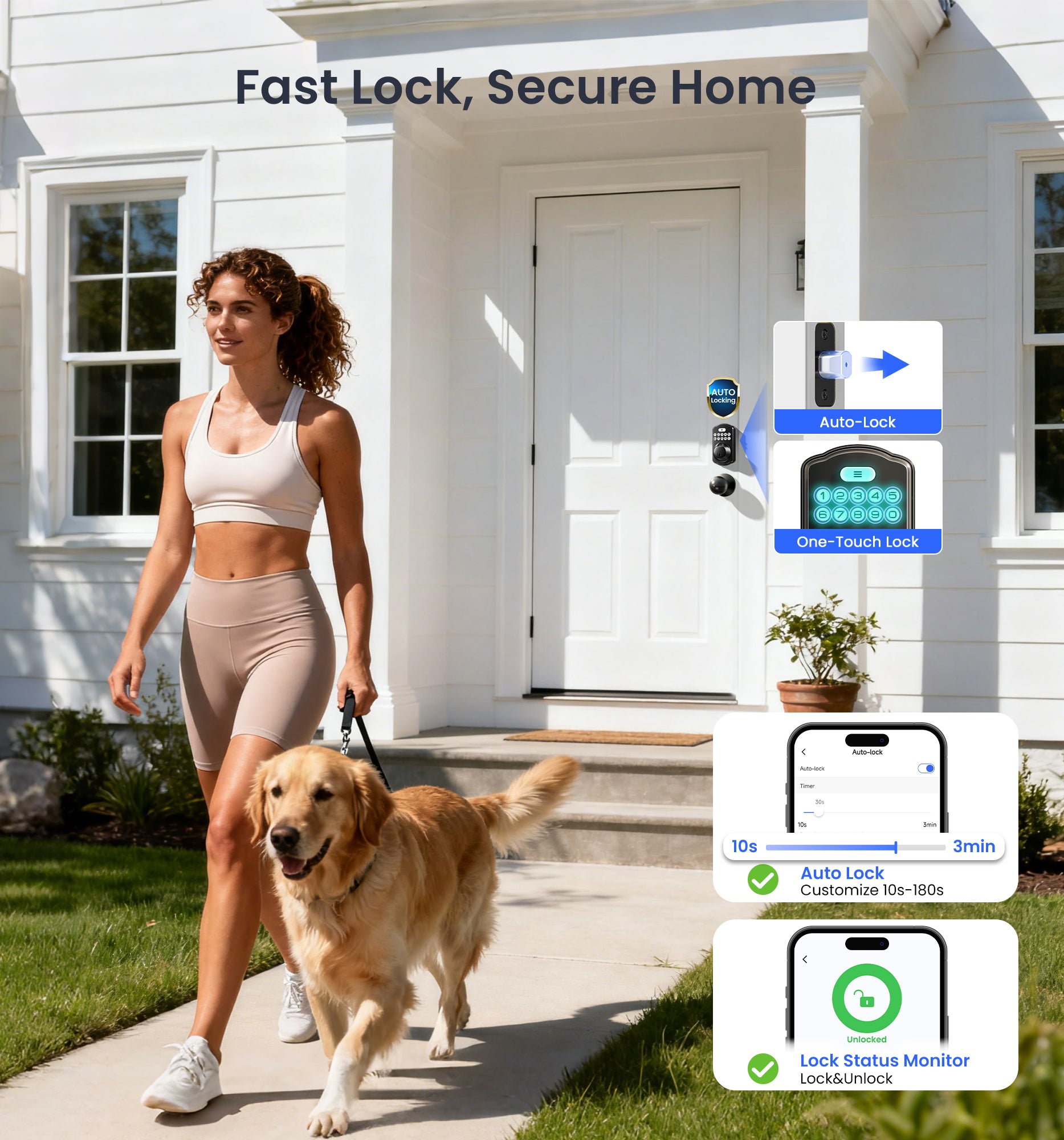 Veise VE012W-K Built-in WiFi Fingerprint Smart Lock with 2 Knobs