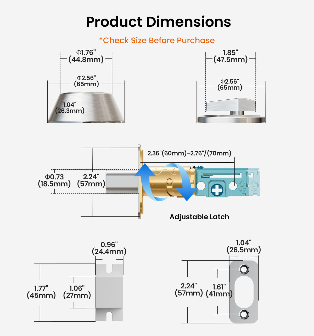D01 Single Cylinder Deadbolt #Color_Satin Nickel