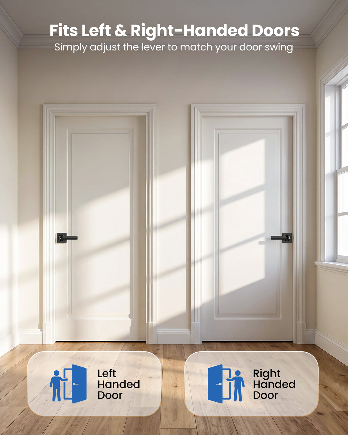 LY-F Square Privacy Door Lever #Color_Satin Nickel