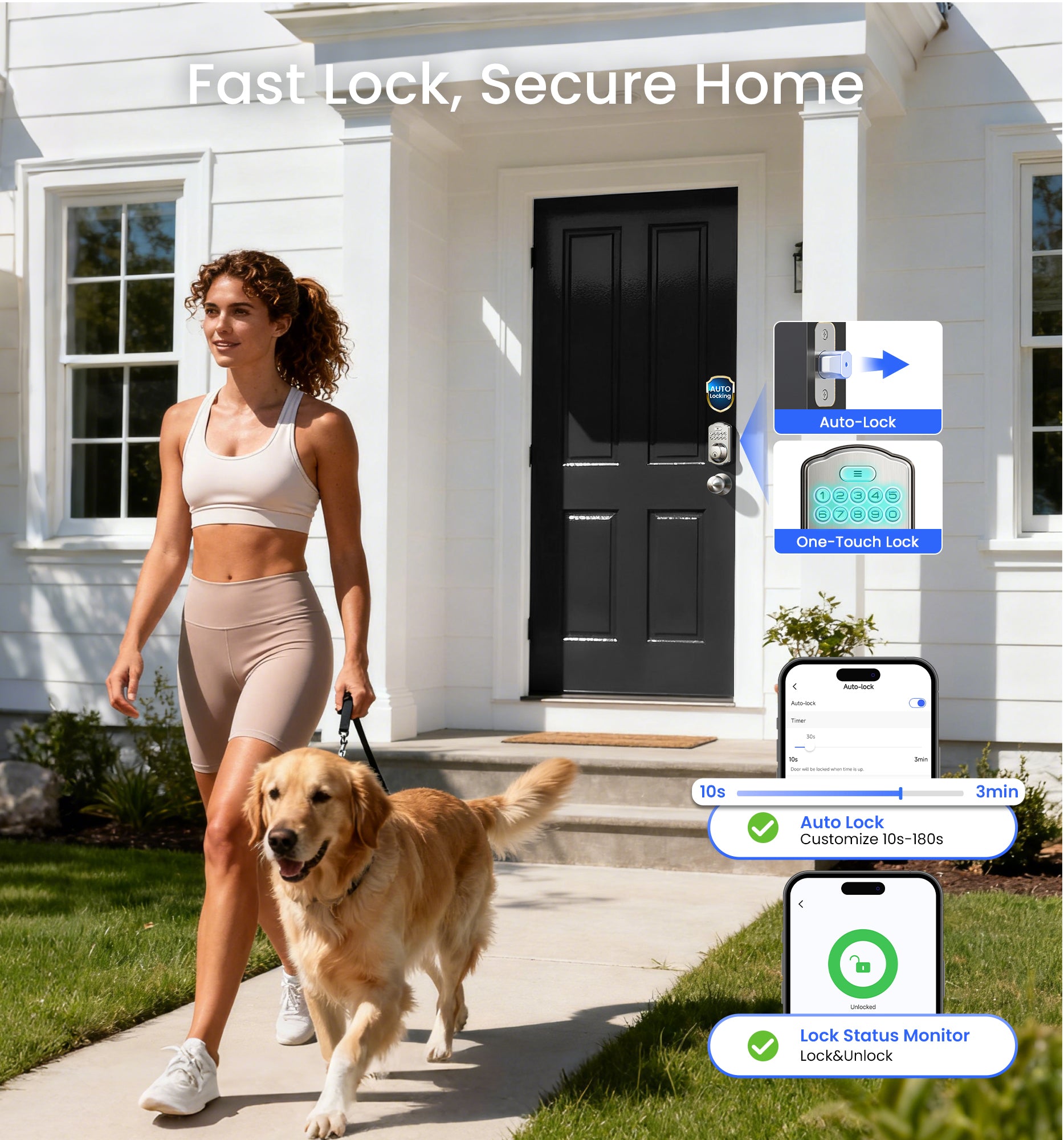 Veise VE012W-K Built-in WiFi Fingerprint Smart Lock with 2 Knobs