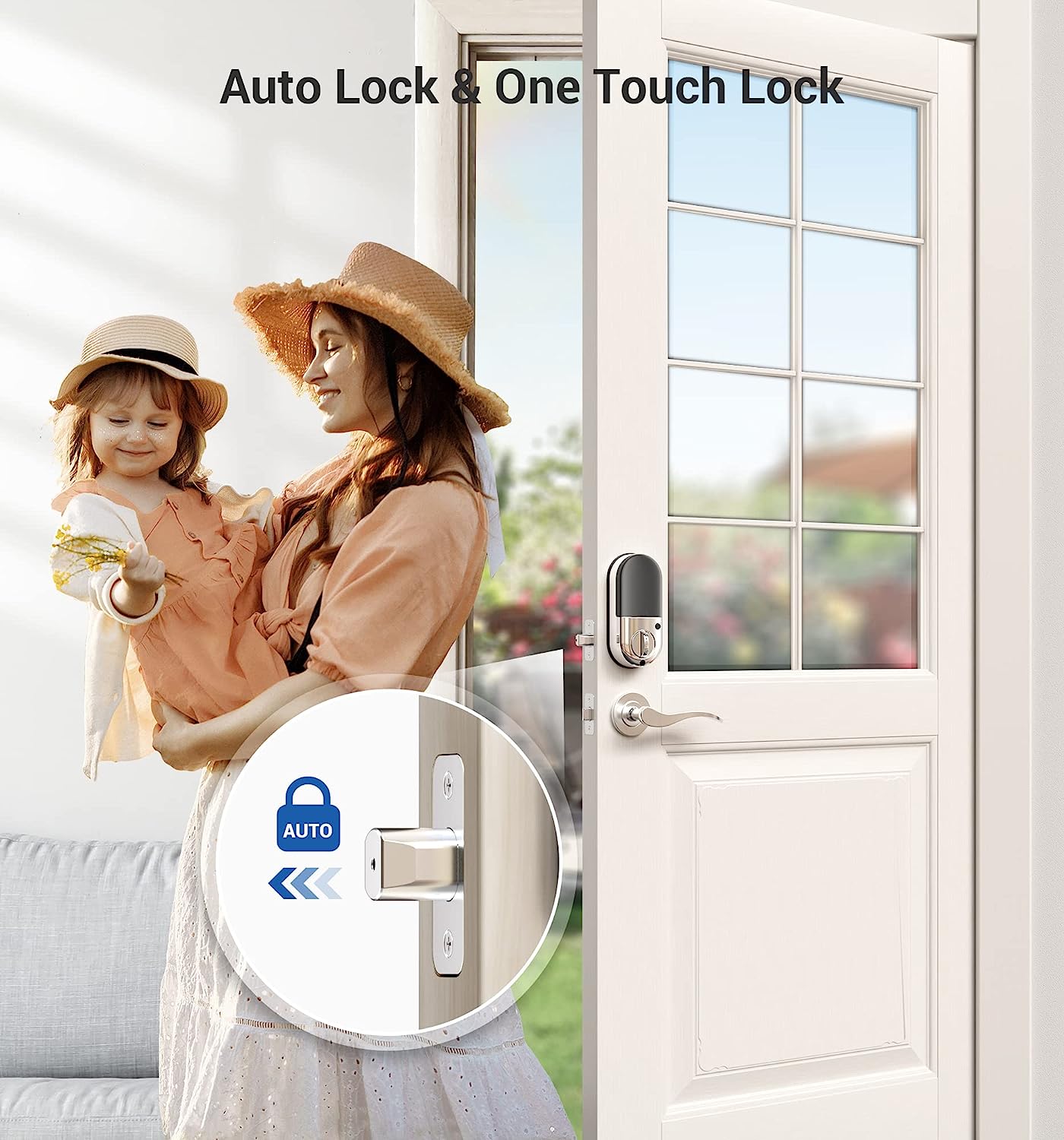 Veise RZ07 Smart Lock, Fingerprint Door Lock, 7-in-1 Keyless Entry Door Lock with App Control, Electronic Touchscreen Keypad, Smart Deadbolt, Biometric Smart Locks for Front Door