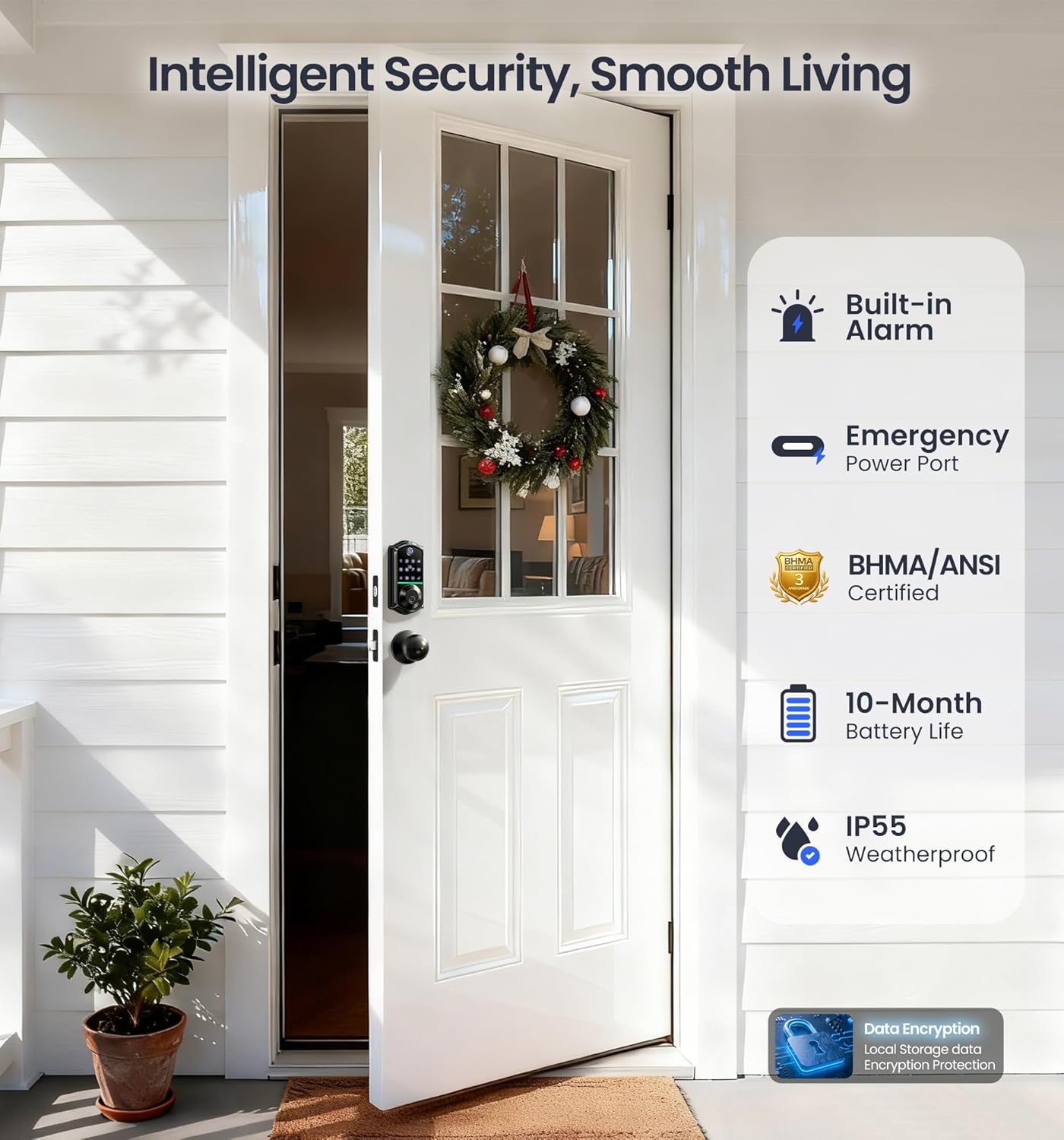 Veise VE017-K Fingerprint Smart Lock with 2 Knobs
