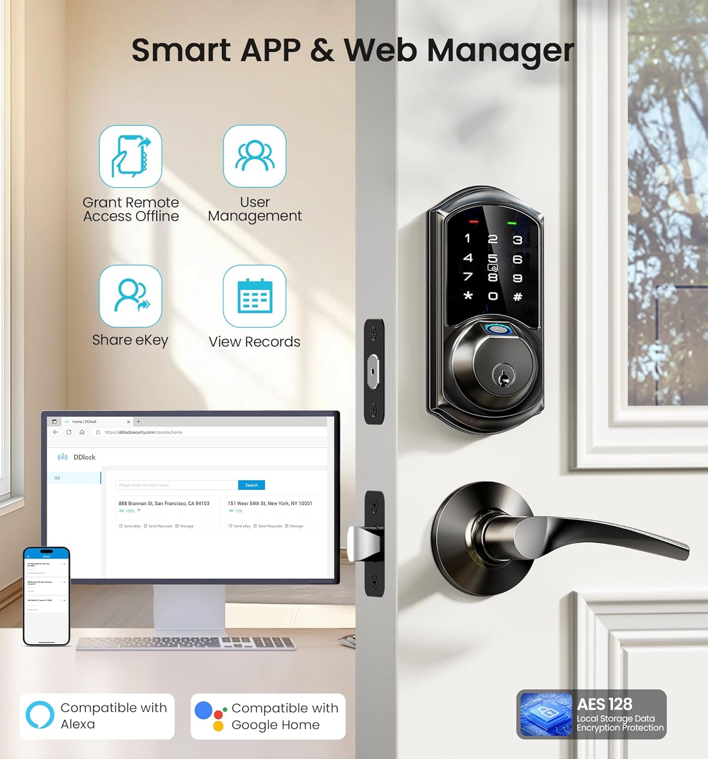 Veise VE07 Fingerprint & Keypad Smart Lock