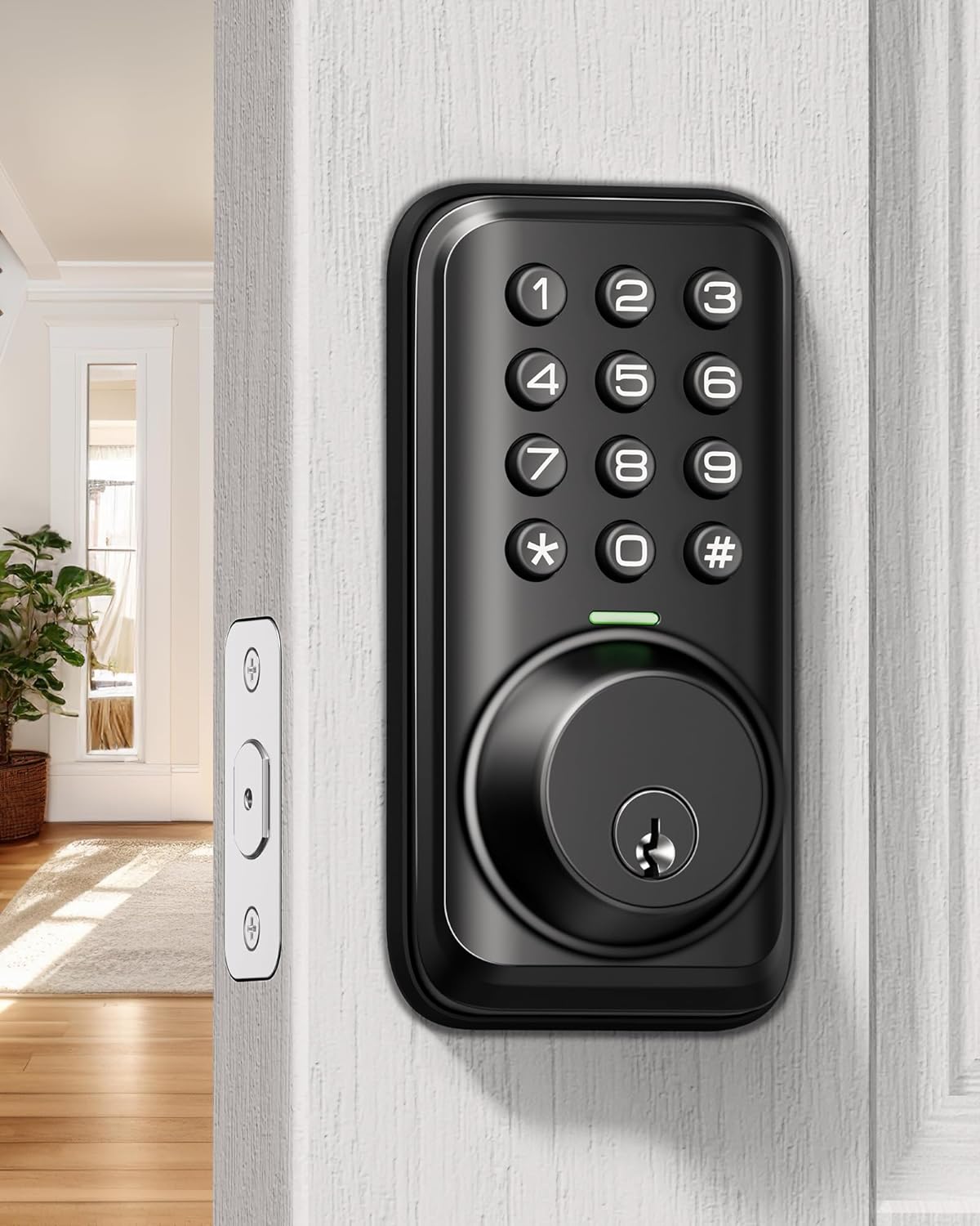 Veise ZS01 Keyless Entry Door Lock, Electronic Keypad Deadbolt Lock, Auto Lock, 1 Touch Locking & 20 User Codes, Anti-Peeking Password, Easy Installation Design