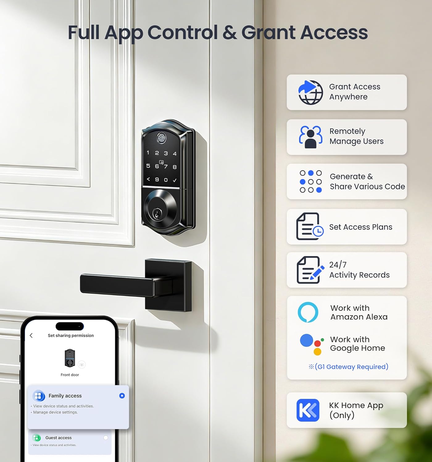 Veise VE017 Fingerprint Smart Door Lock with App Control