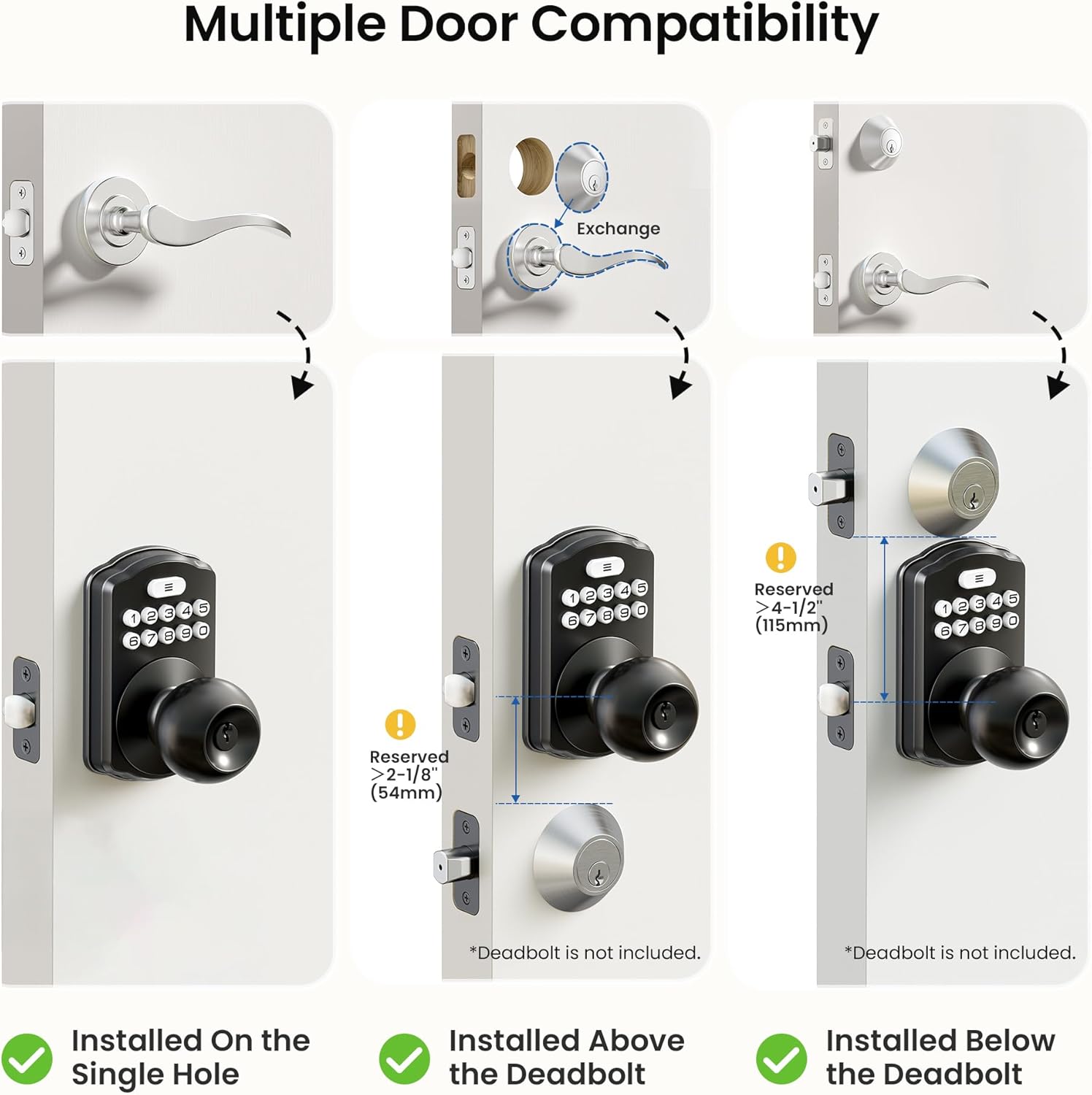 Veise KS03 Keypad Door Knob Lock