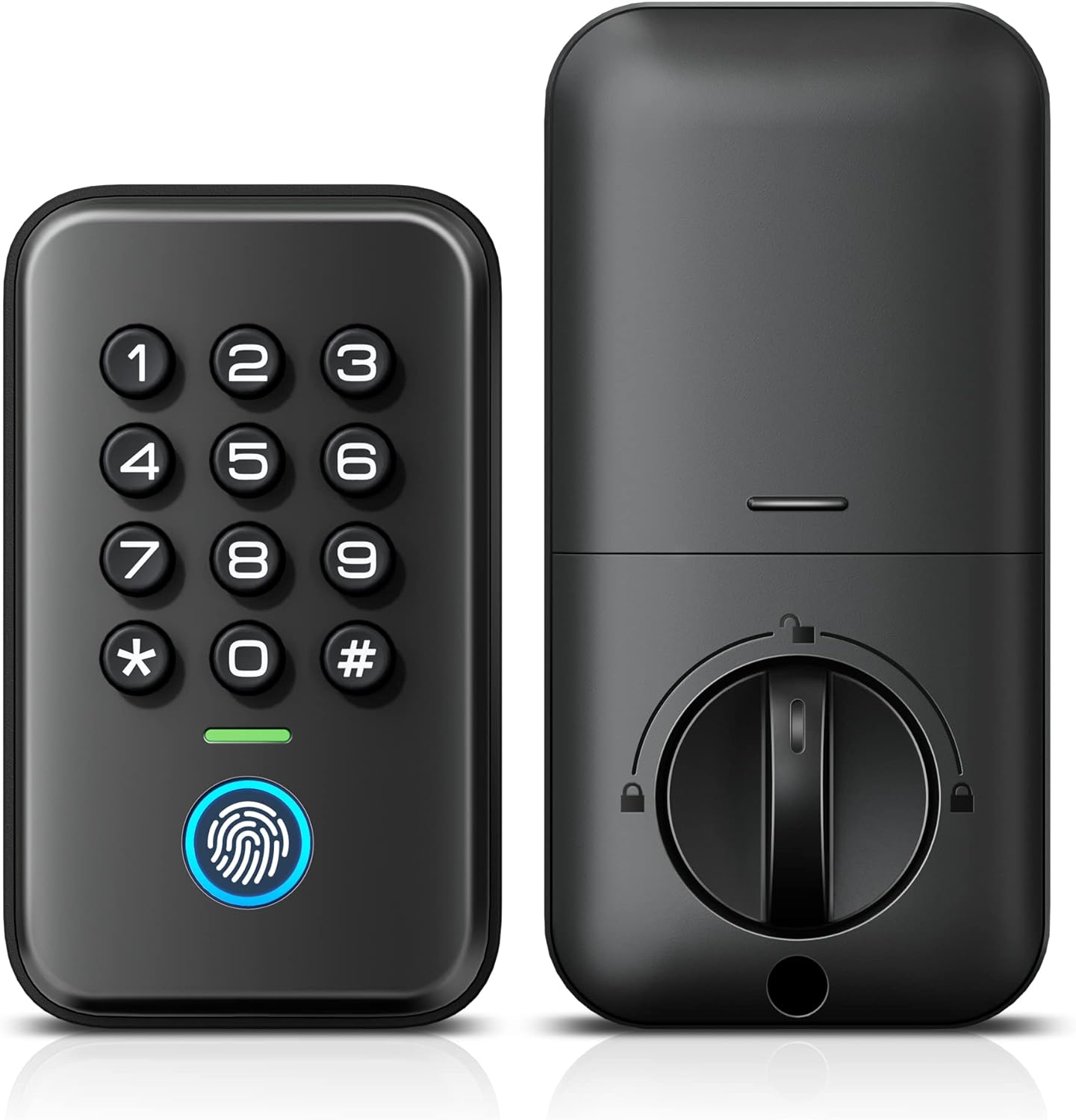 Veise VS02 Fingerprint Door Lock, Keyless Entry Door Lock with Biometric Deadbolt, Electronic Deadbolt Lock for Front Door, Backlit Keypad, Type-C Charger Port Backup Power, Auto-Lock, Easy Install