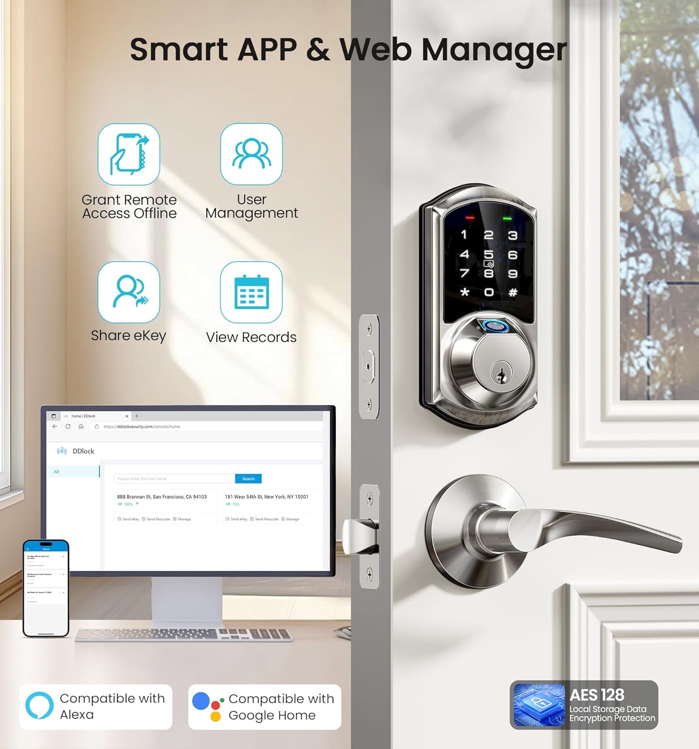 Veise VE07 Fingerprint & Keypad Smart Lock