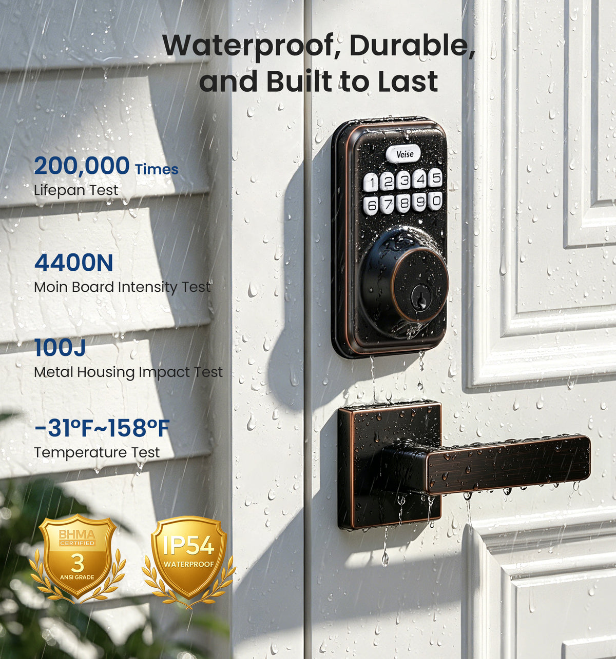 DK01-B Keyless Entry Deadbolt Lock with Handle Set #Color_Oil Rubbed Bronze
