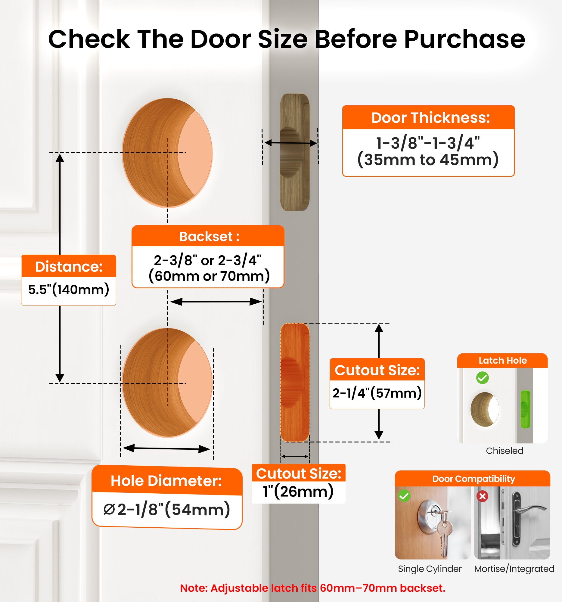 Veise DL01-C Keyed Alike Front Door Lever
