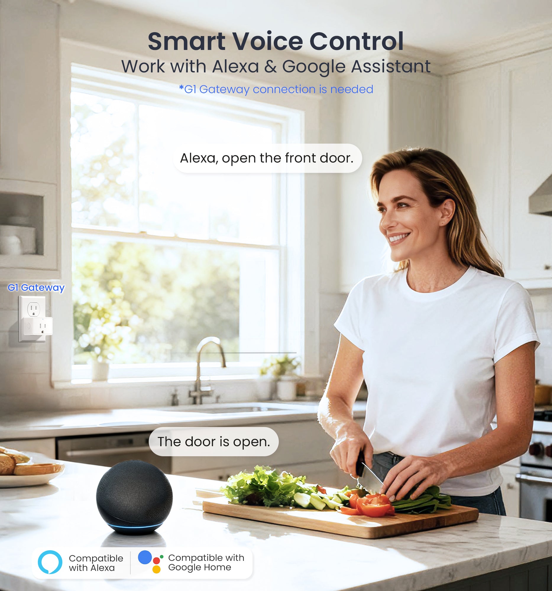 Veise VE017-D Fingerprint Smart Front Door Lock Set, App Control, 7-in-1 Keyless Entry Deadbolt with Lever Handle, Emergency Power Port, Auto Lock, Touchscreen Keypad, Easy Install