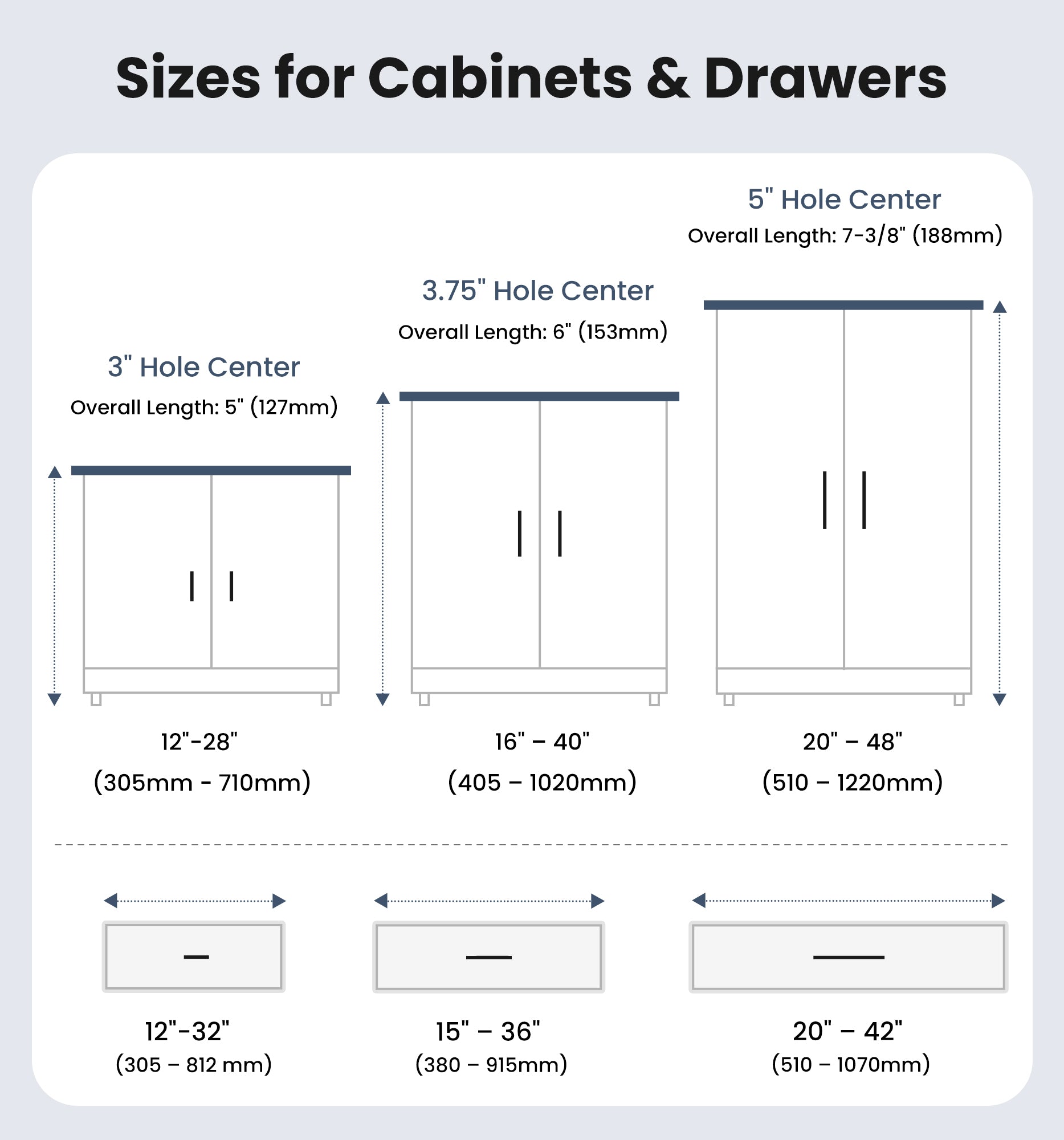 Veise DH-5IN Cabinet Handles 5 Inch Hole Center