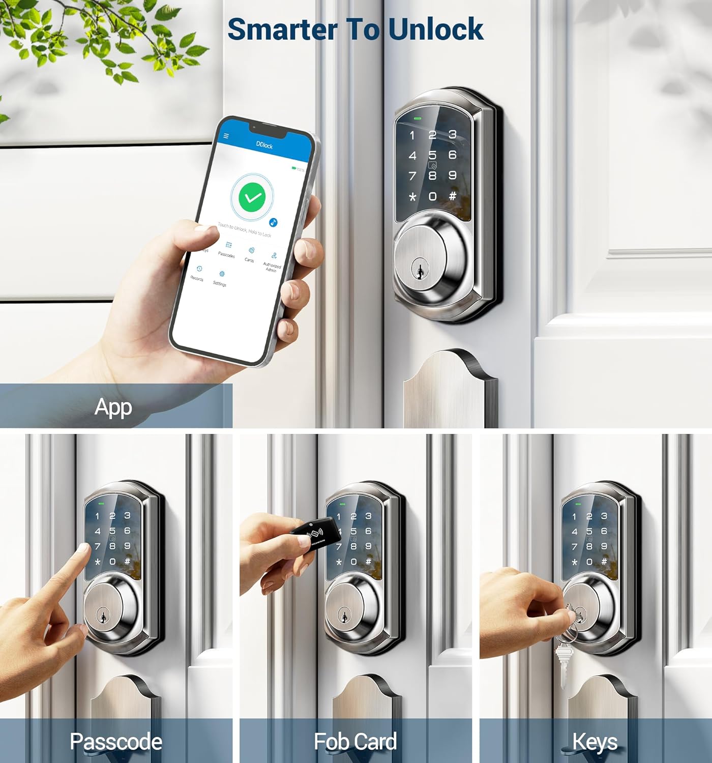 Veise VE06 Smart Deadbolt with App Control, Keyless Entry Smart Lock for Front Door, Electronic Digital Door Lock with Code, Easy Install
