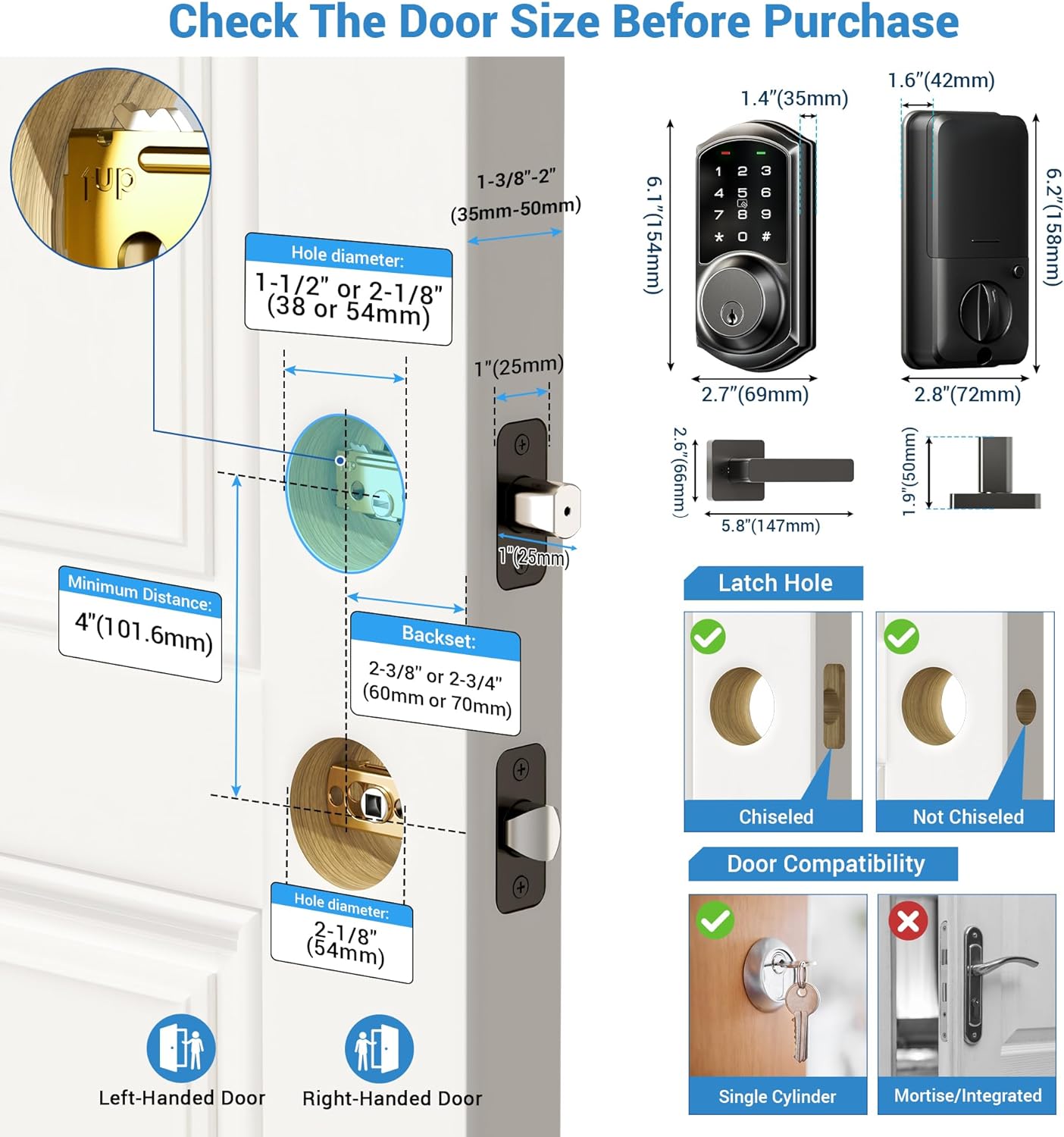 VEISE VE06-L Keypad Smart Lock with Levers