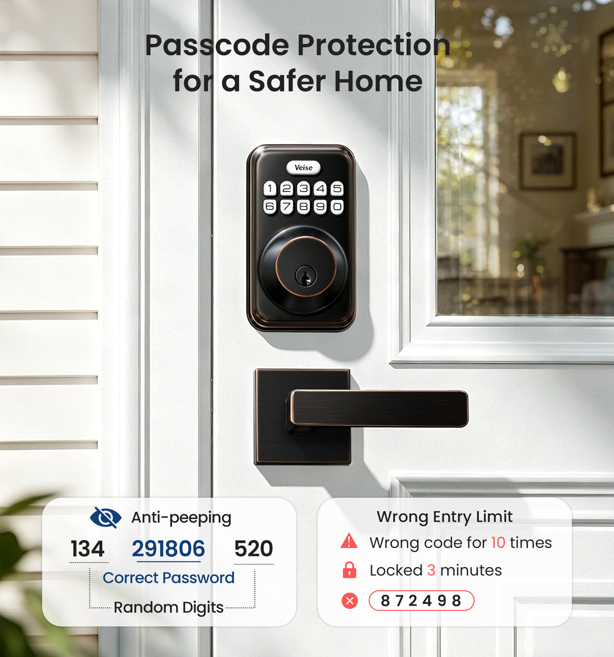 DK01-B Keyless Entry Deadbolt Lock with Handle Set #Color_Oil Rubbed Bronze