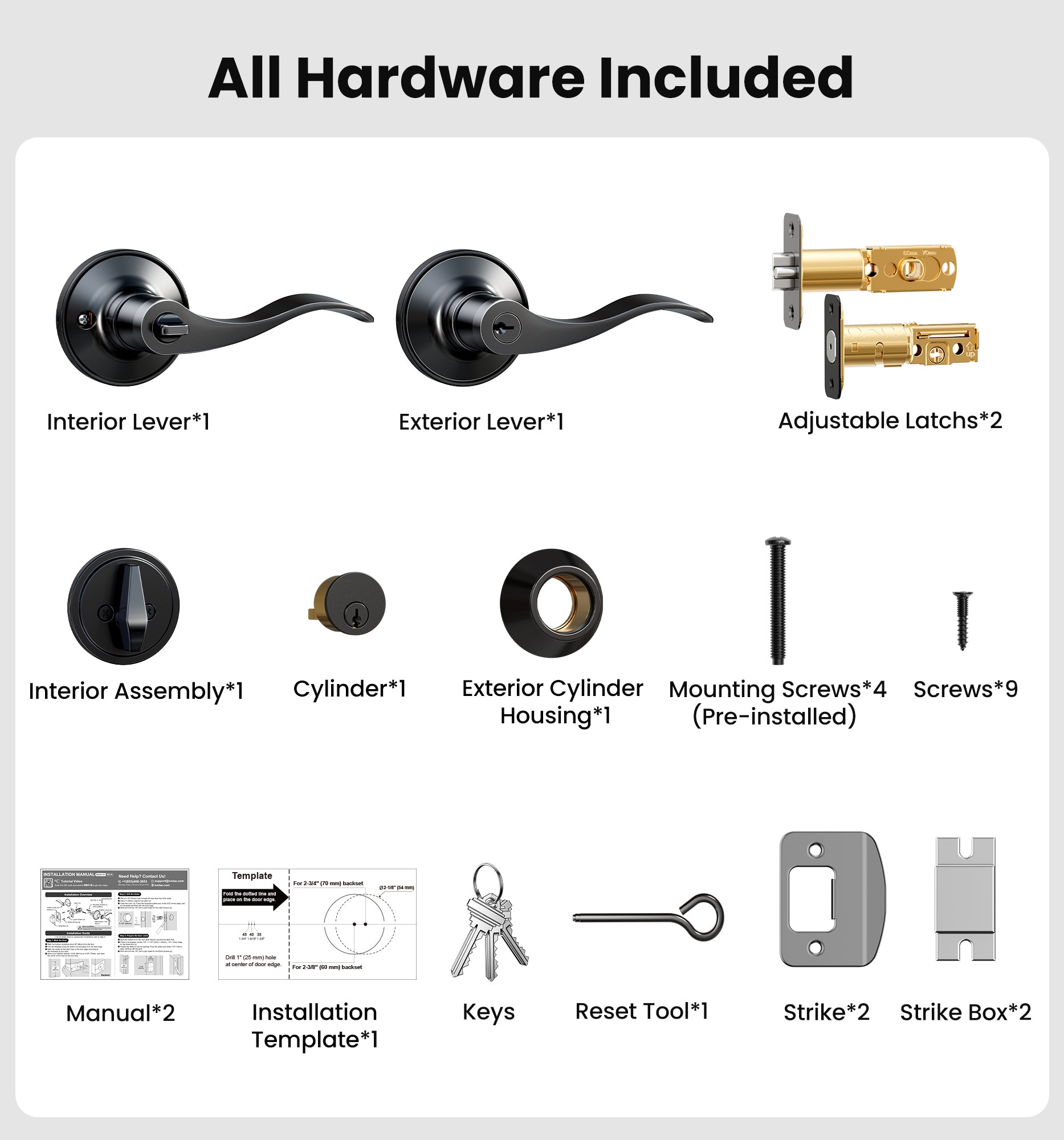 Veise DL01-C Keyed Alike Front Door Lever
