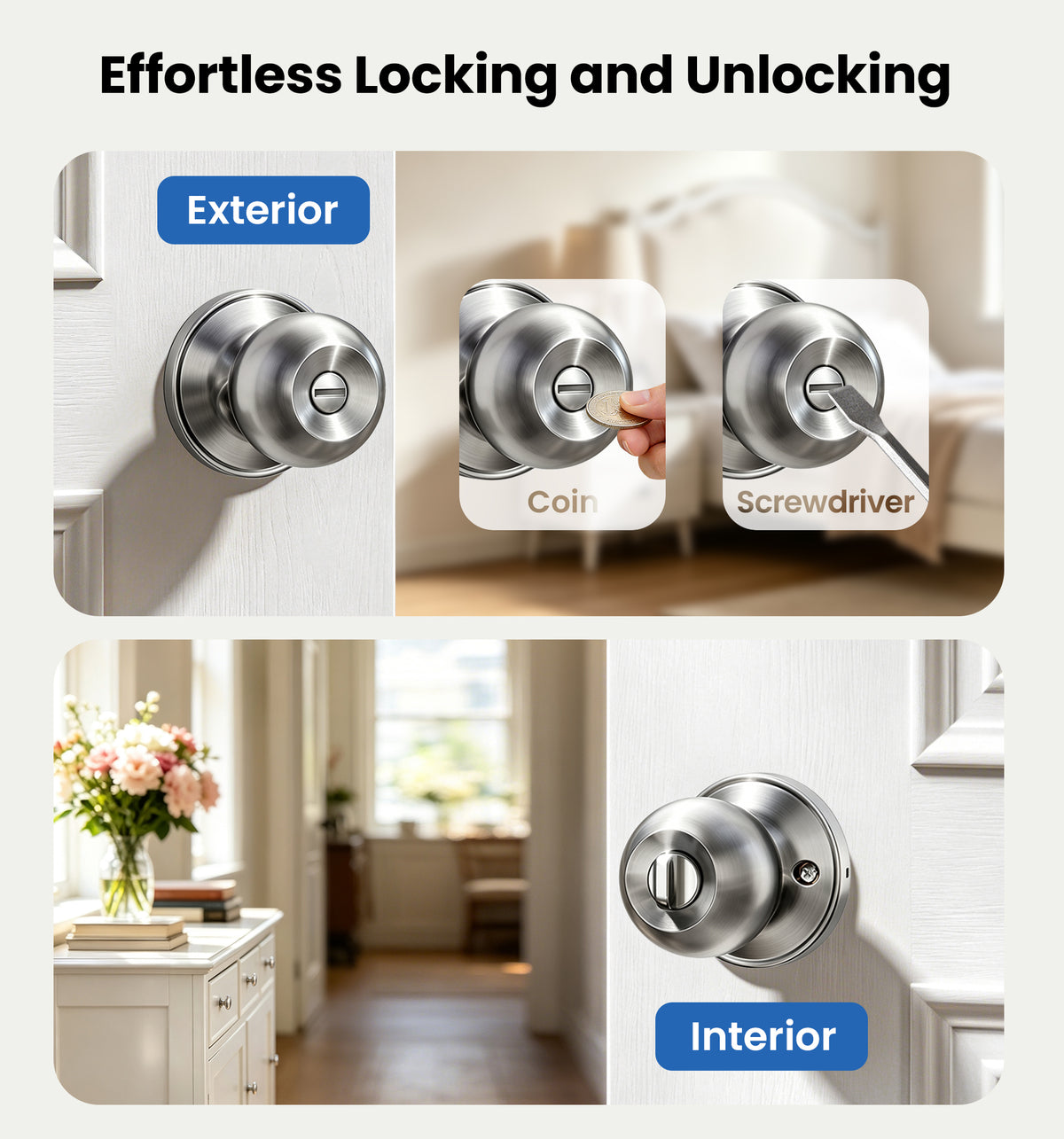 KF01 Interior Door Knob #Color_Satin Nickel