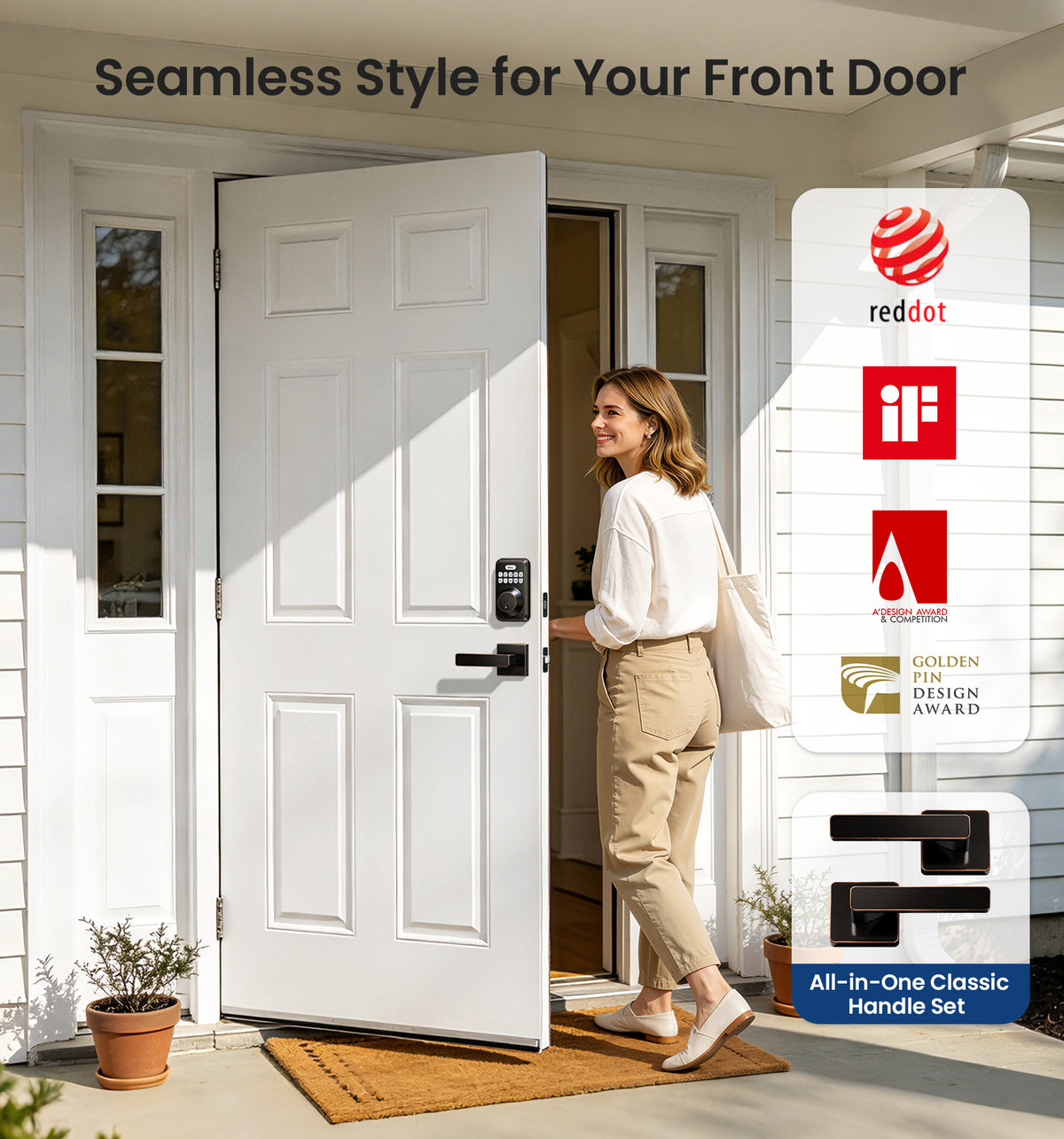 DK01-B Keyless Entry Deadbolt Lock with Handle Set #Color_Oil Rubbed Bronze