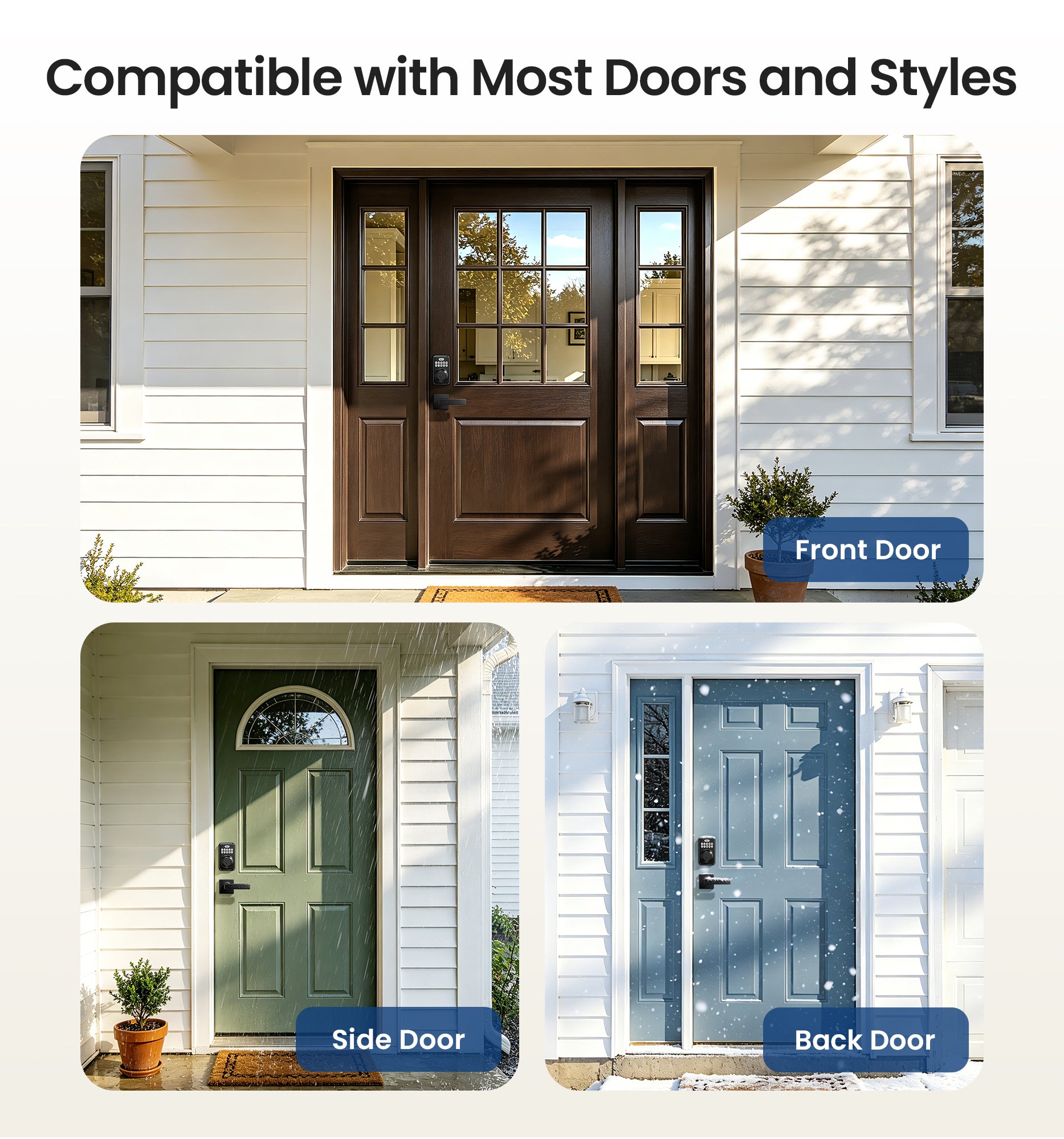 Veise DK01-B Keypad Deadbolt with 2 Lever Handles
