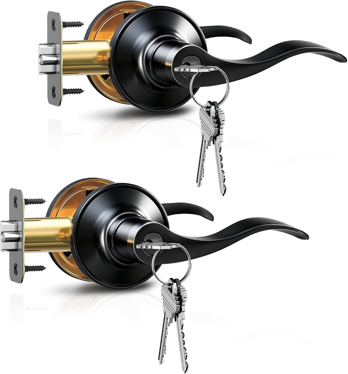 H01-C Entry Door Lever #Color_Matte Black