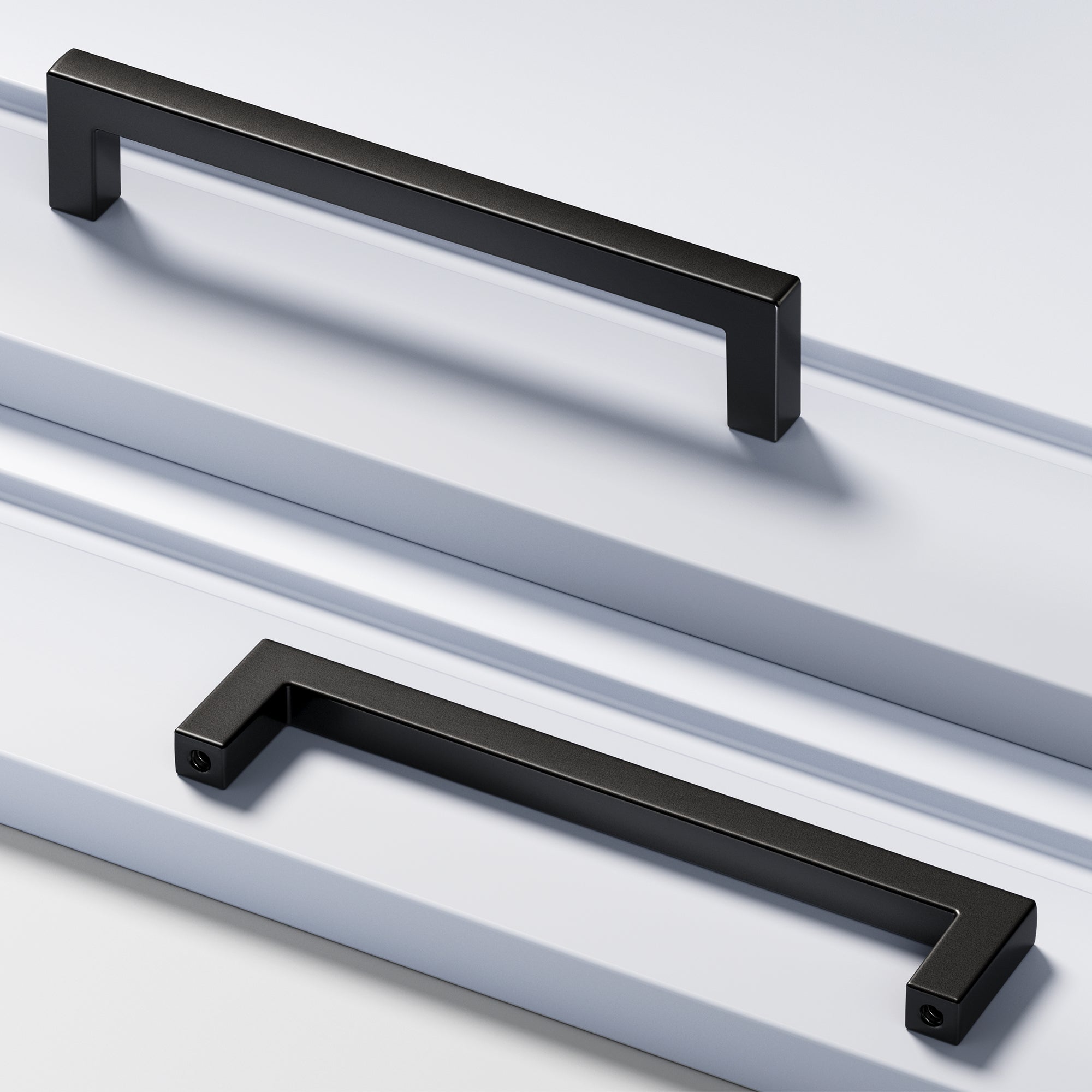 Veise DHZN 5Inch  Kitchen Square Cabinet Handles Matte Black Pulls