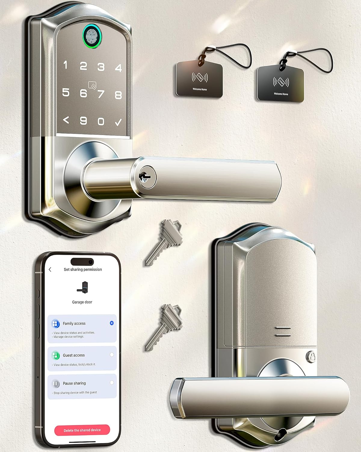 Veise VE019 Fingerprint Smart Lock with Handle