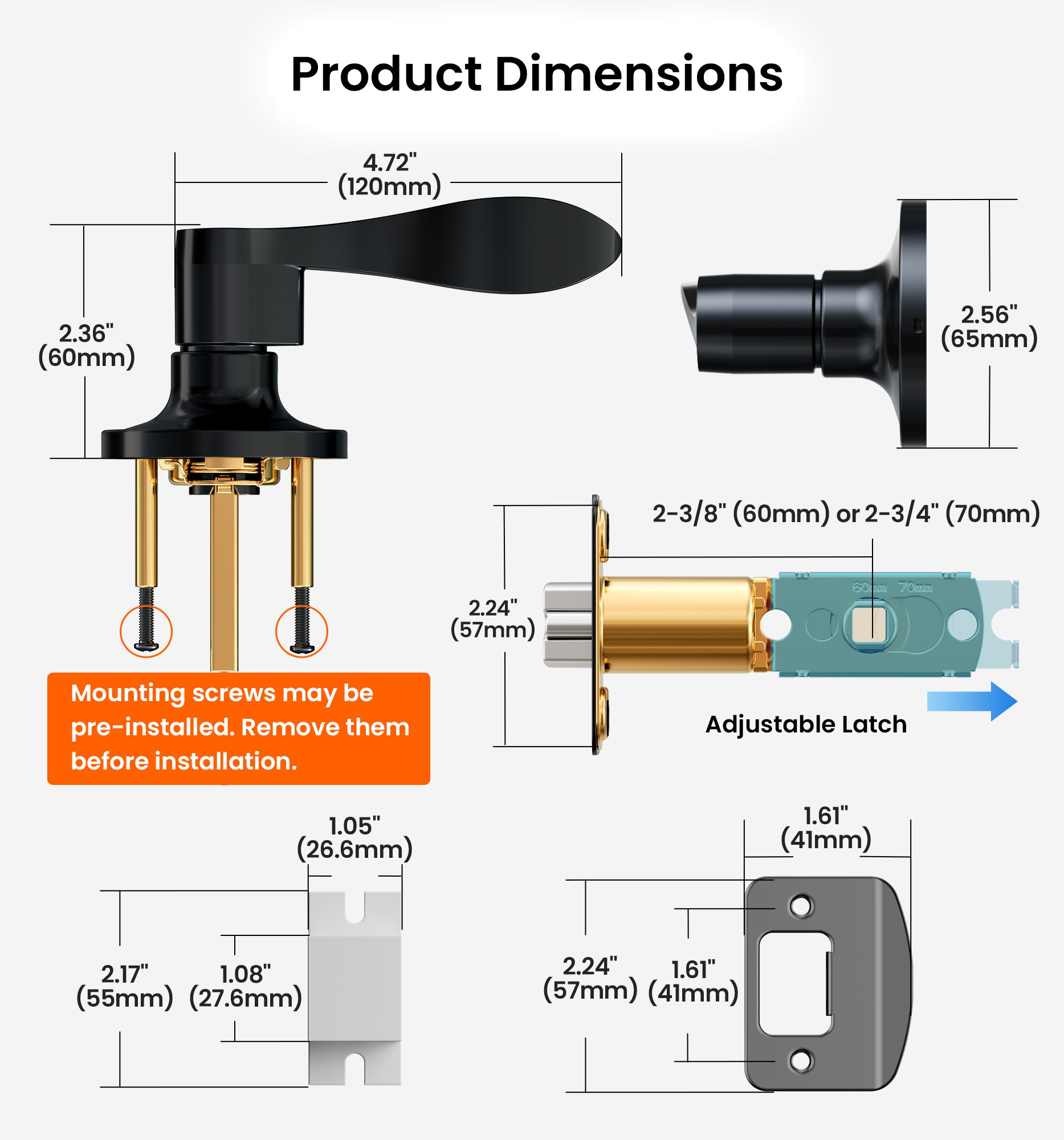Veise H01-C Entry Door Lever