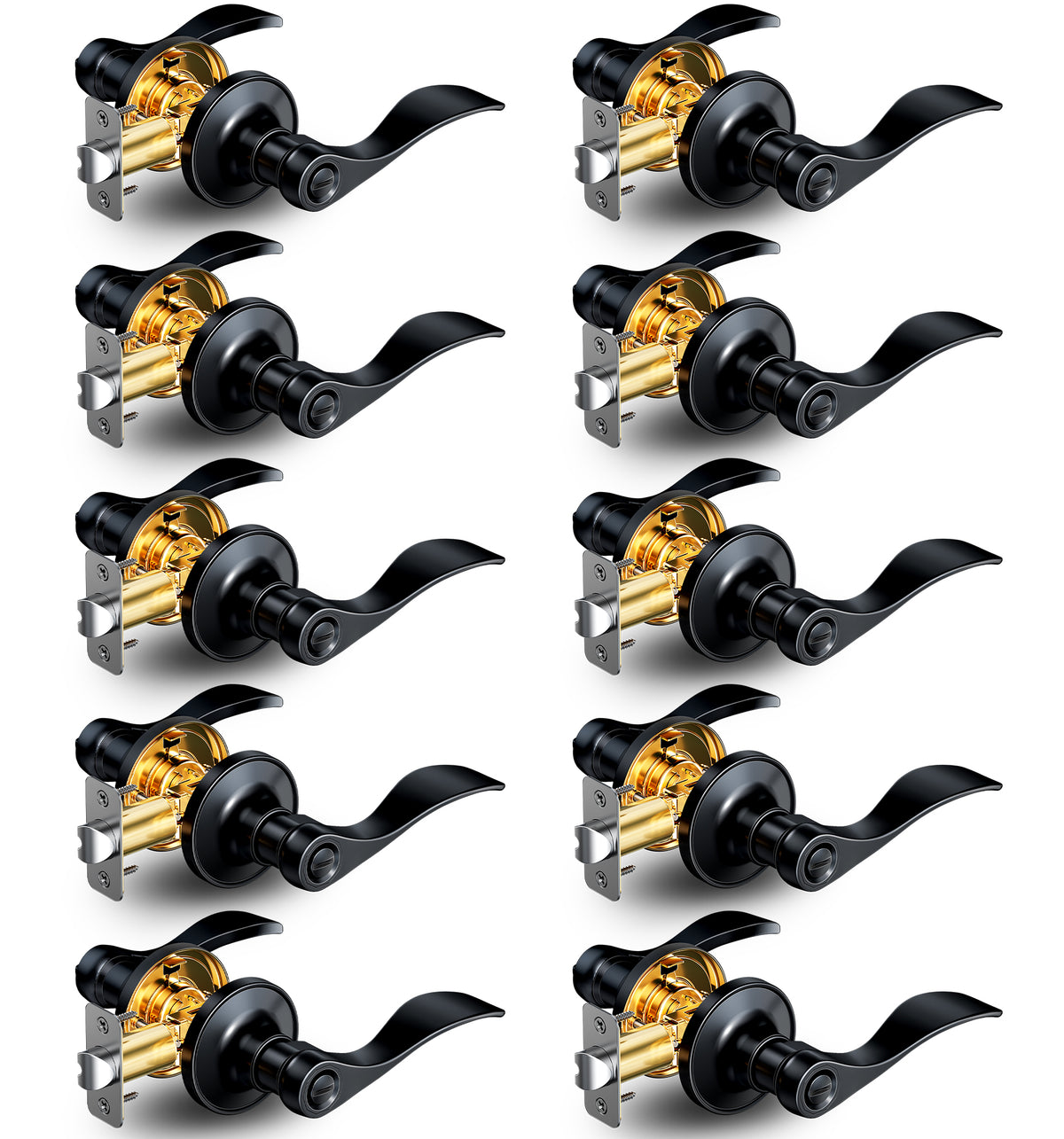 HF01-S Privacy Lever lock #Color_Matte Black