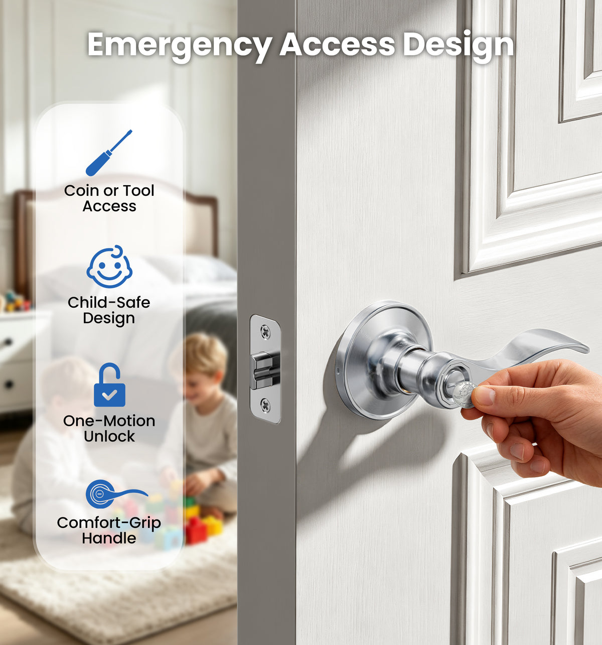 HF01-S Privacy Lever lock #Color_Satin Nickel