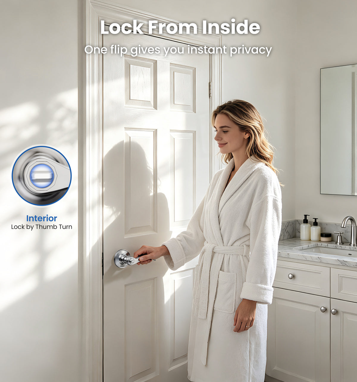 HF01-S Privacy Lever lock #Color_Satin Nickel