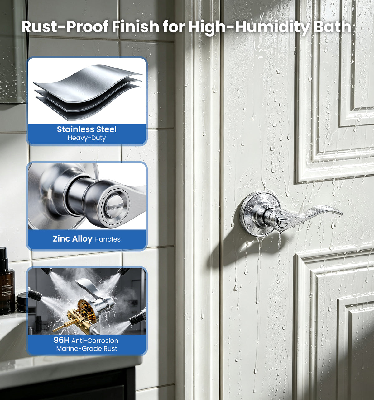 HF01-S Privacy Lever lock #Color_Satin Nickel