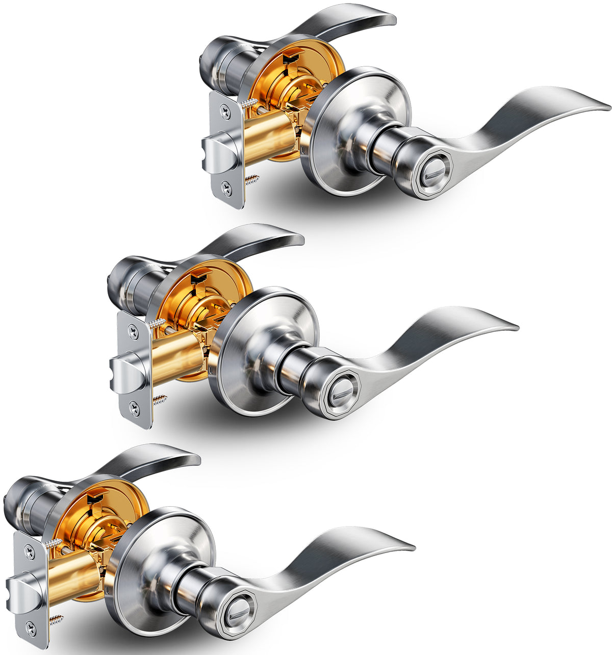 HF01-S Privacy Lever lock #Color_Satin Nickel