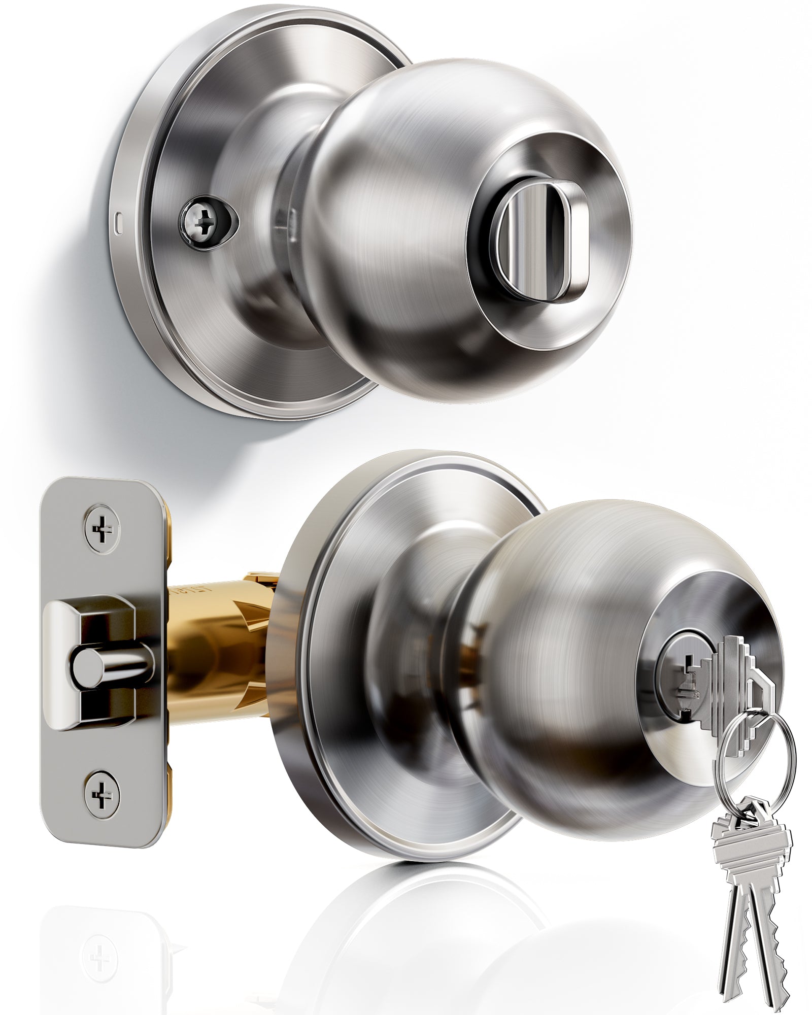 Veise K01 Keyed Entry Door Knob with Lock & Key
