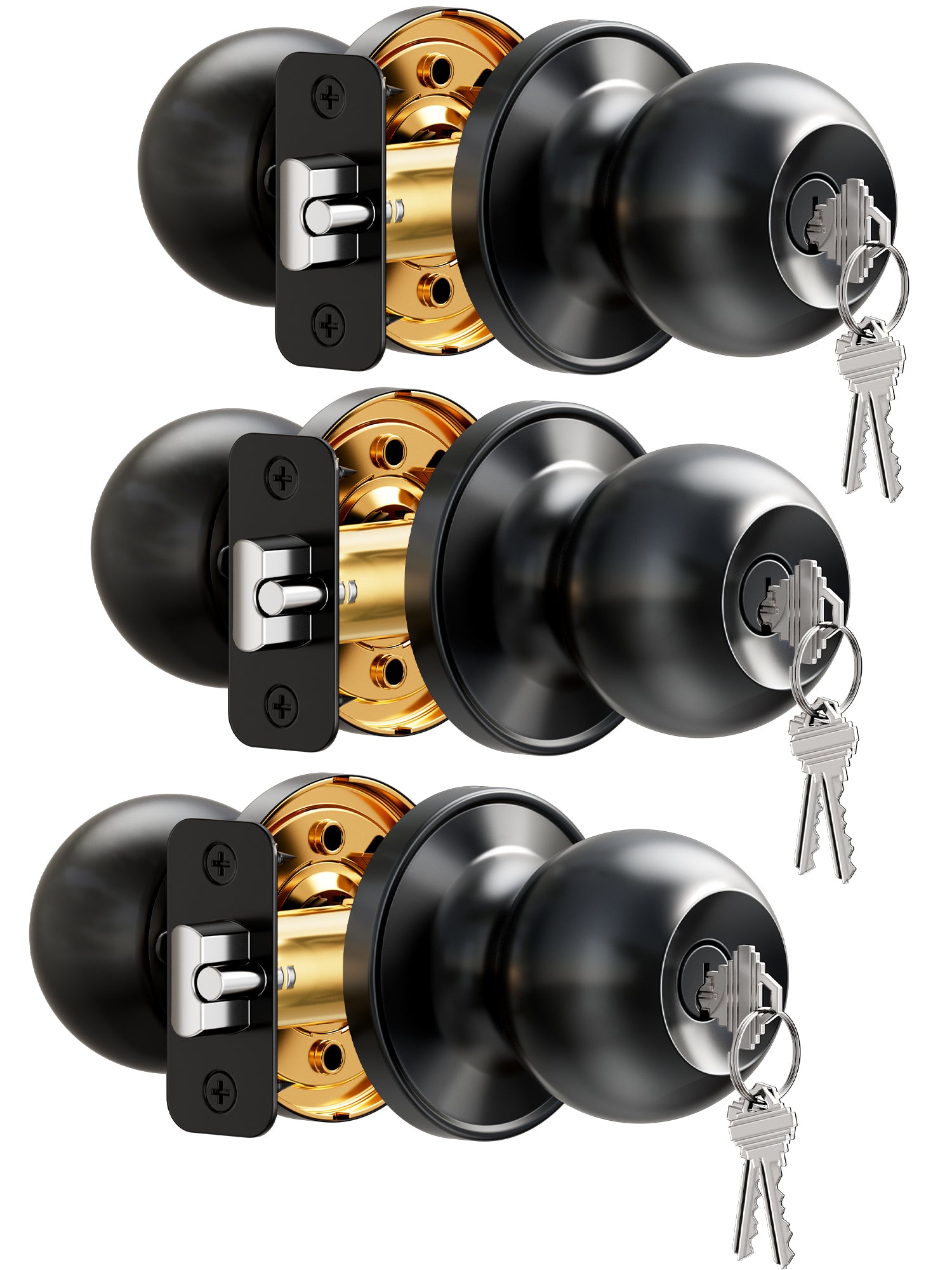 Veise K03 Keyed Entry Door Knob with Lock & Key