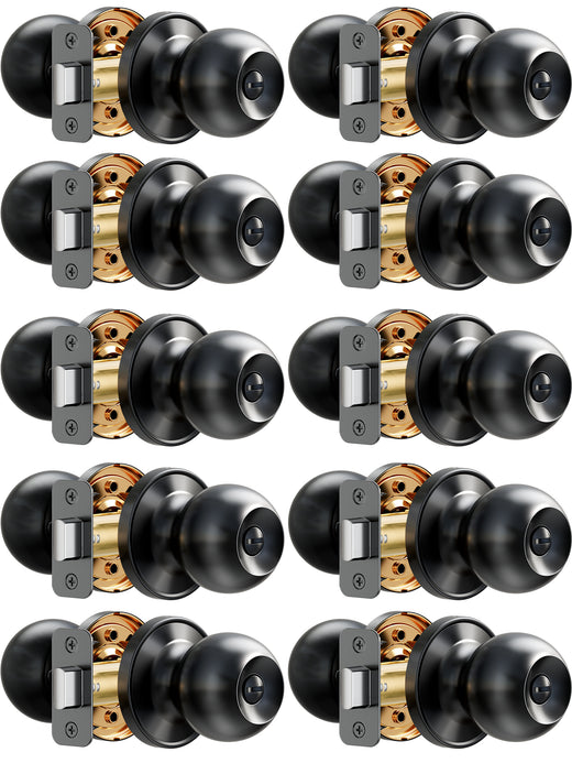 KF10  Privacy Door Knobs Set, Keyless Interior Door Locks for Bedroom & Bathroom