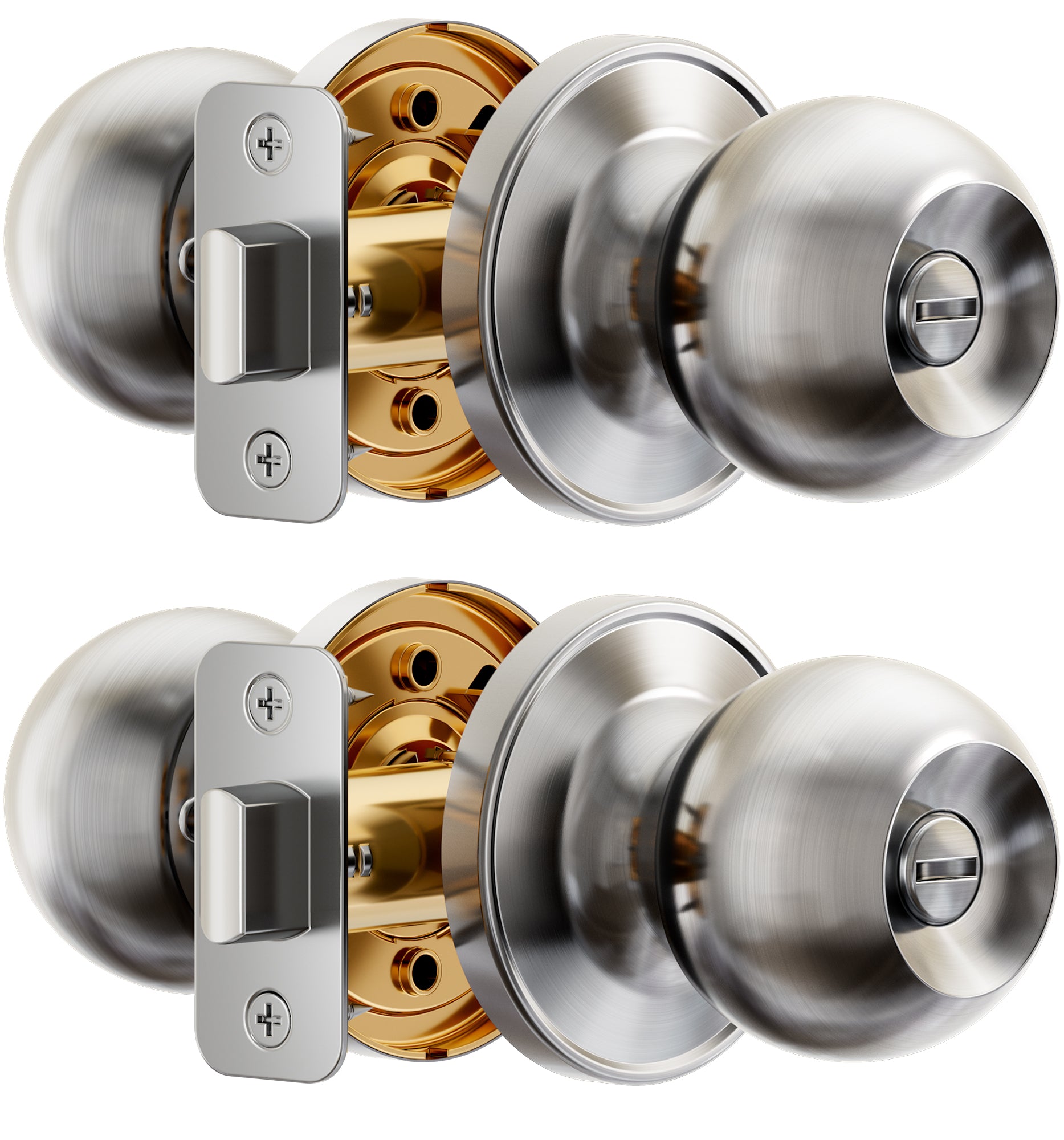 Veise KF02 Privacy Door Knob, Keyless Interior Door Locks for Bedroom & Bathroom
